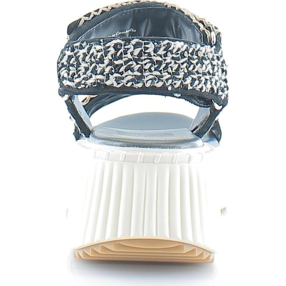 Sandalia de Velcro Dolce Vita Debra Mujeres Nubuck Negro/Blanco