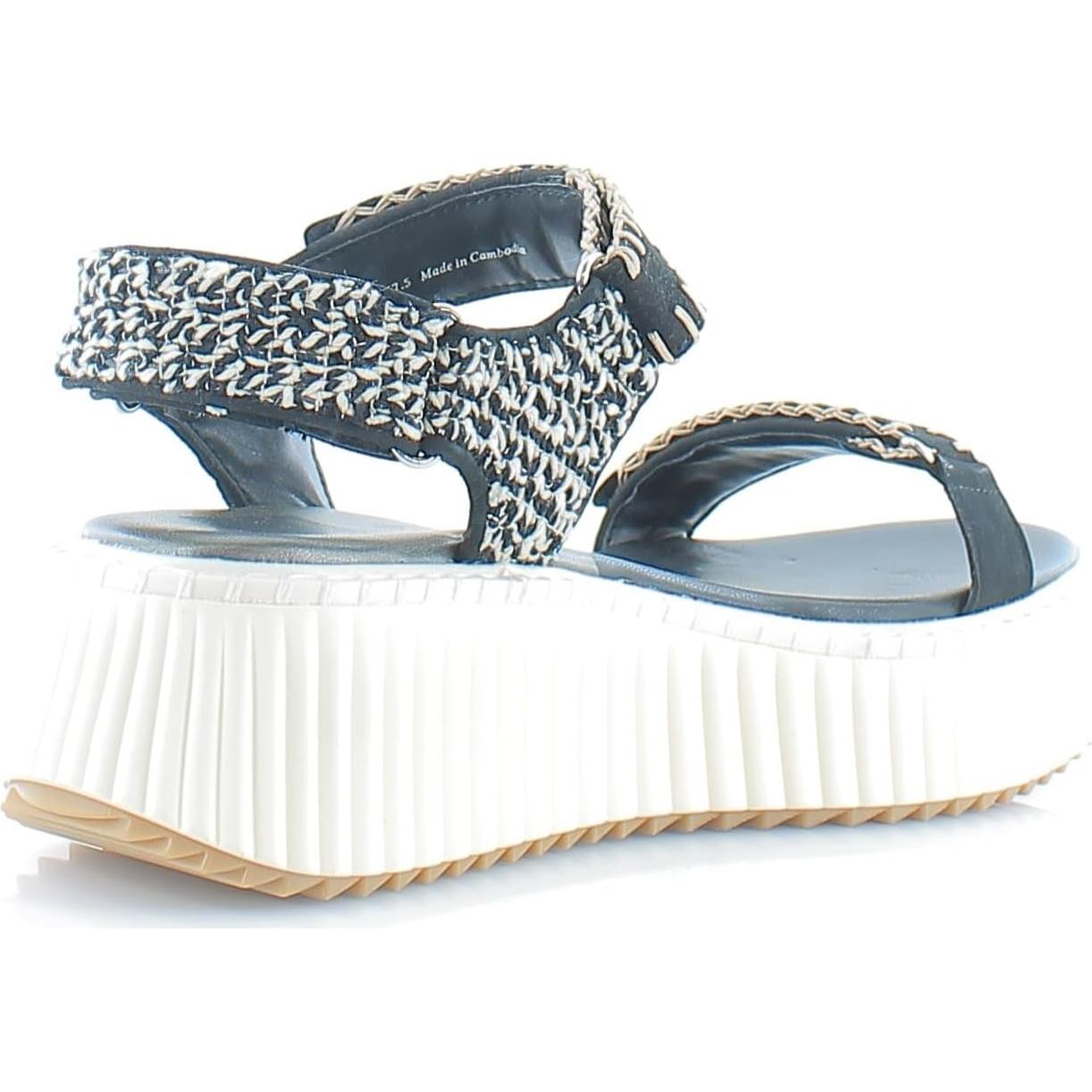 Sandalia de Velcro Dolce Vita Debra Mujeres Nubuck Negro/Blanco