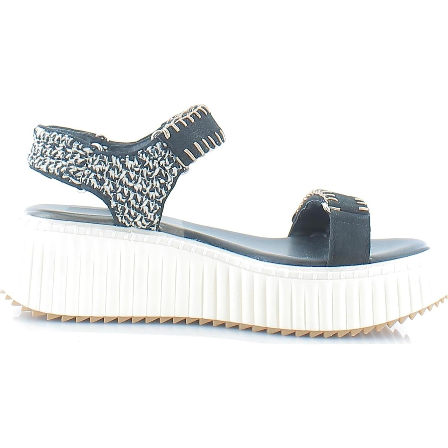 Sandalia de Velcro Dolce Vita Debra Mujeres Nubuck Negro/Blanco