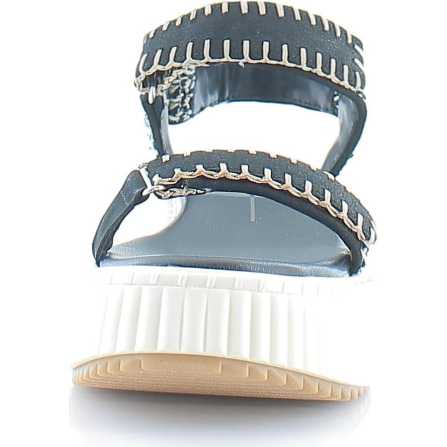 Sandalia de Velcro Dolce Vita Debra Mujeres Nubuck Negro/Blanco