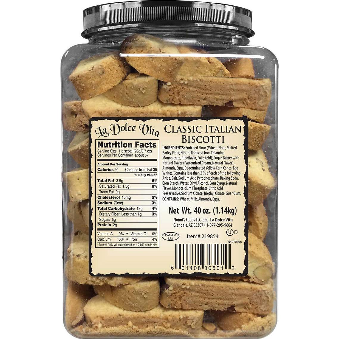 Biscotti Italiano Clásico La Dolce Vita 1134 g (2 Paquetes)