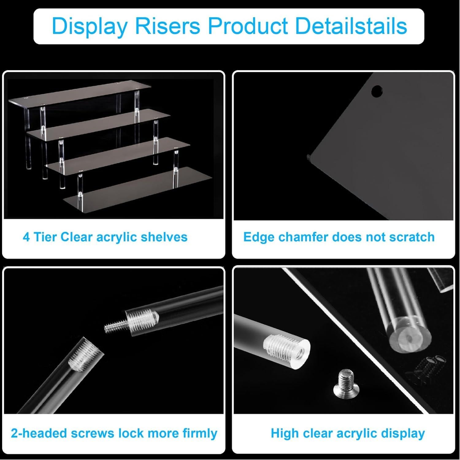 Soporte Organizador de Perfume 4 Niveles Acrílico Negro HENABLE