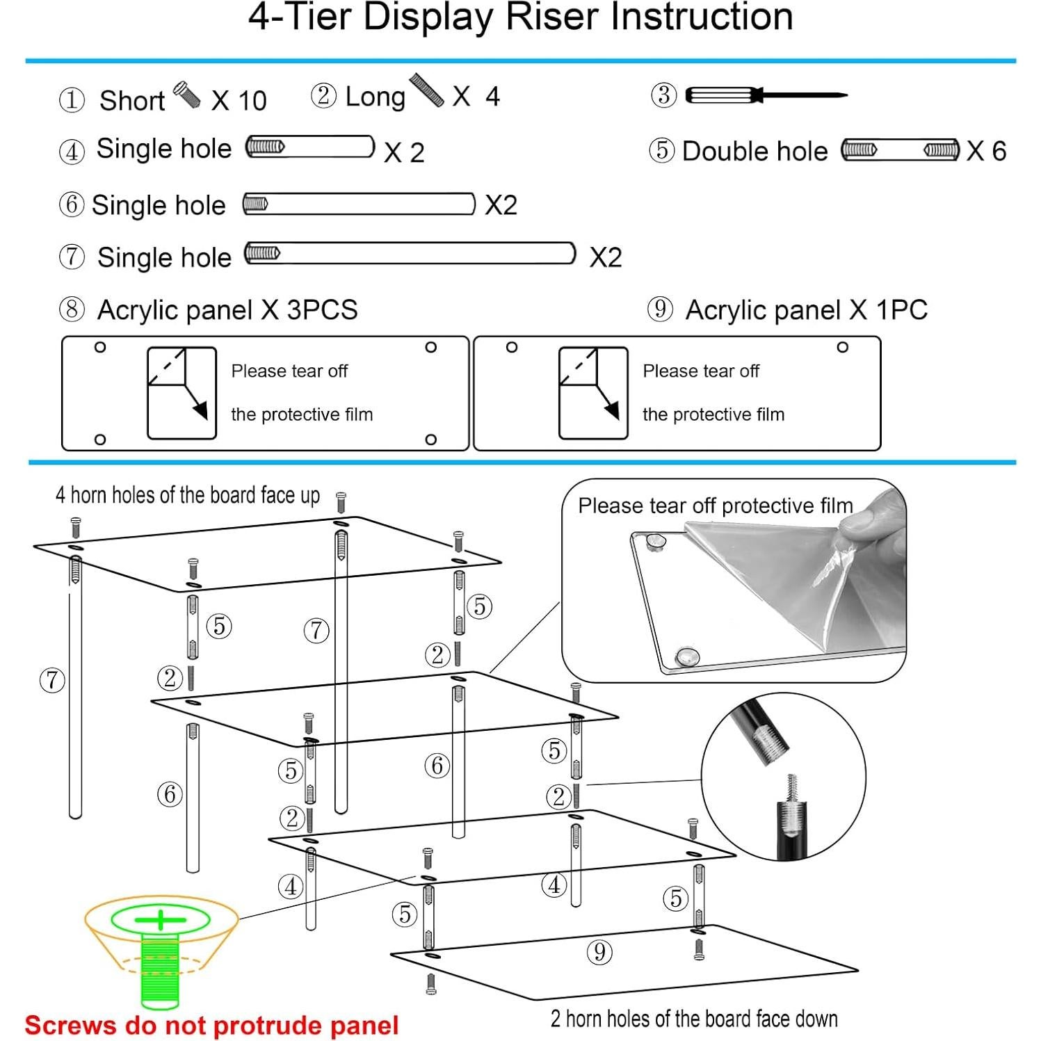 Soporte Organizador de Perfume 4 Niveles Acrílico Negro HENABLE