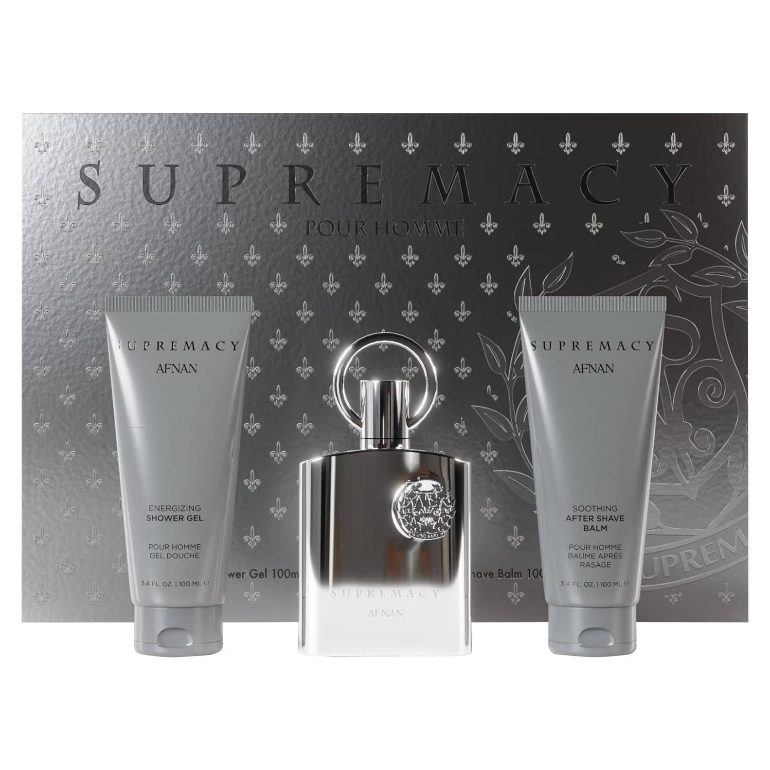 Conjunto de Regalo Afnan Supremacy Silver 300 ML - Perfume, Gel y After Shave