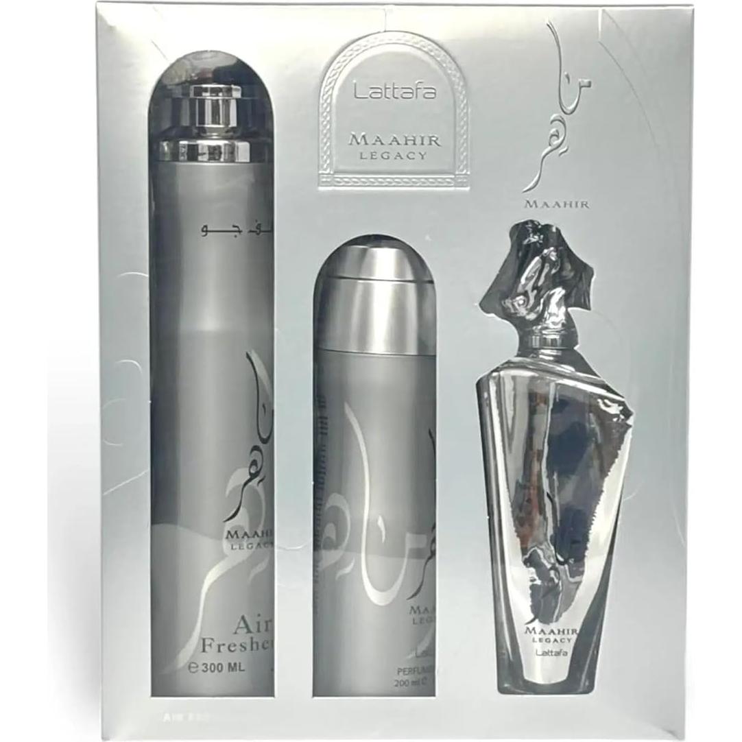 Conjunto de Regalo Lattafa Maahir Legacy 3 Piezas para Hombres