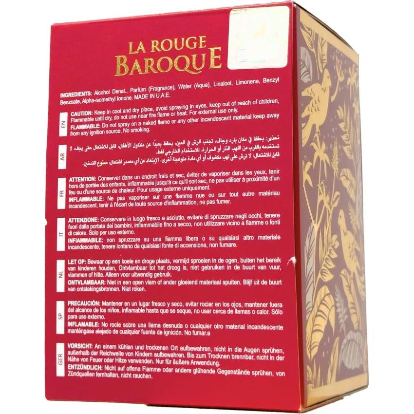 Maison Alhambra Baroque Rouge Extrait Eau De Parfum 100ml Unisex