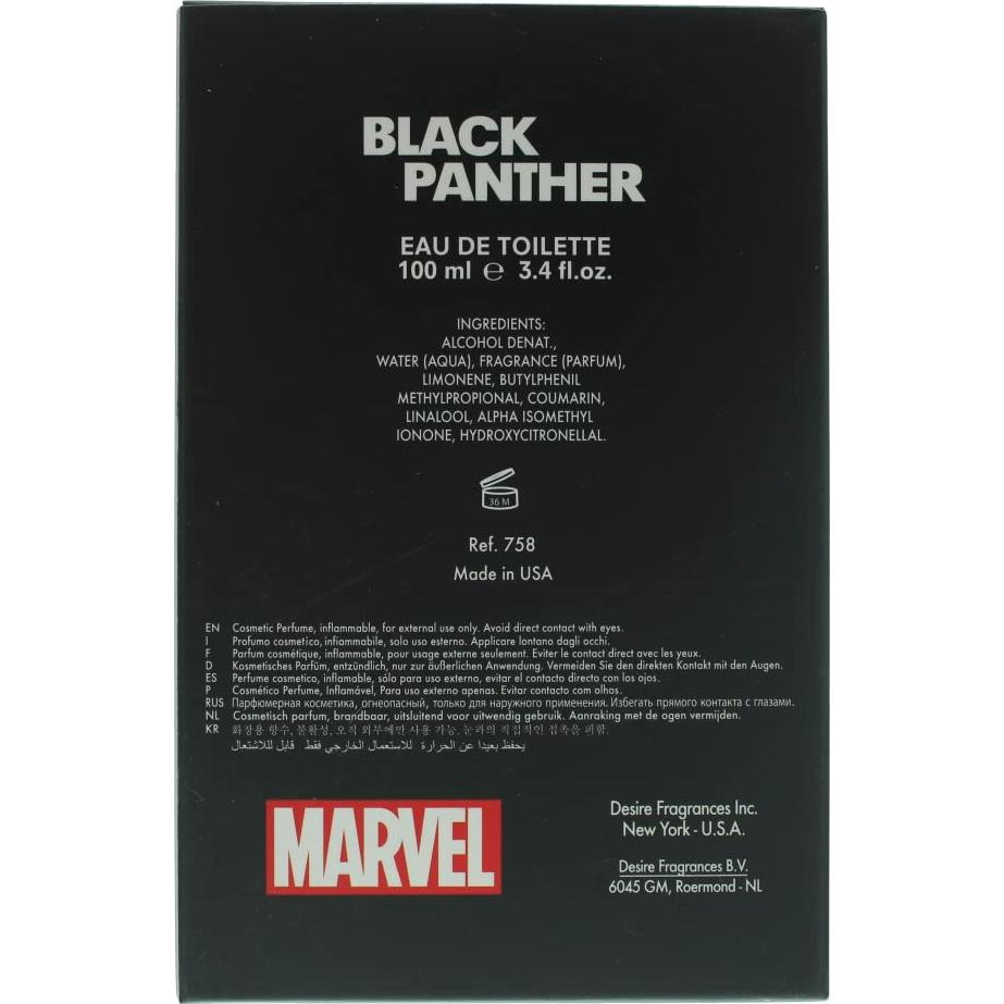 Eau de Toilette Marvel Pantera Negra 100 ml - Fragancia Masculina