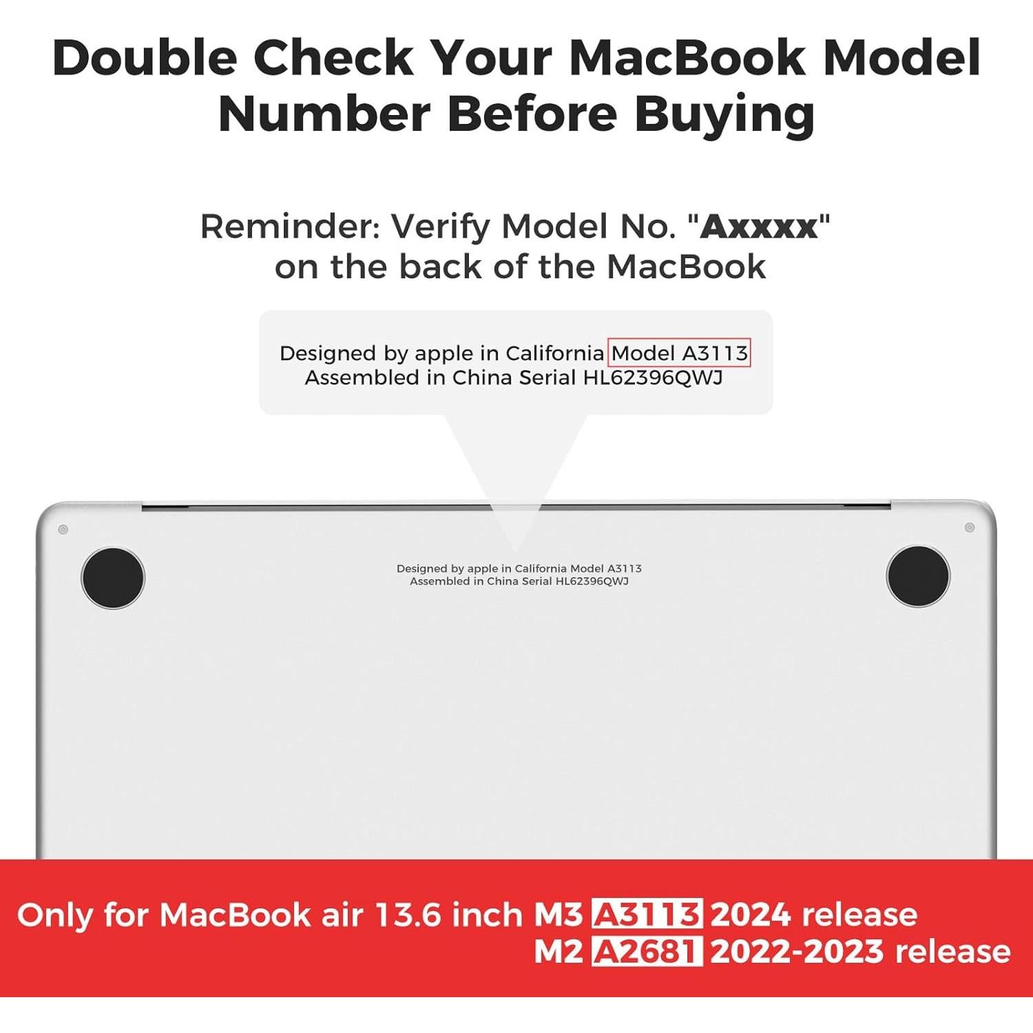 Funda iCasso para MacBook Air 13.6 M2 2022 con Protector