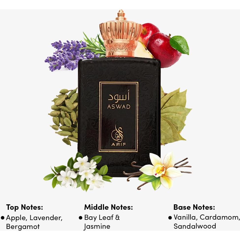 Eau de Parfum Aswad ARIF 100 ml - Fragancia Fresca y Duradera