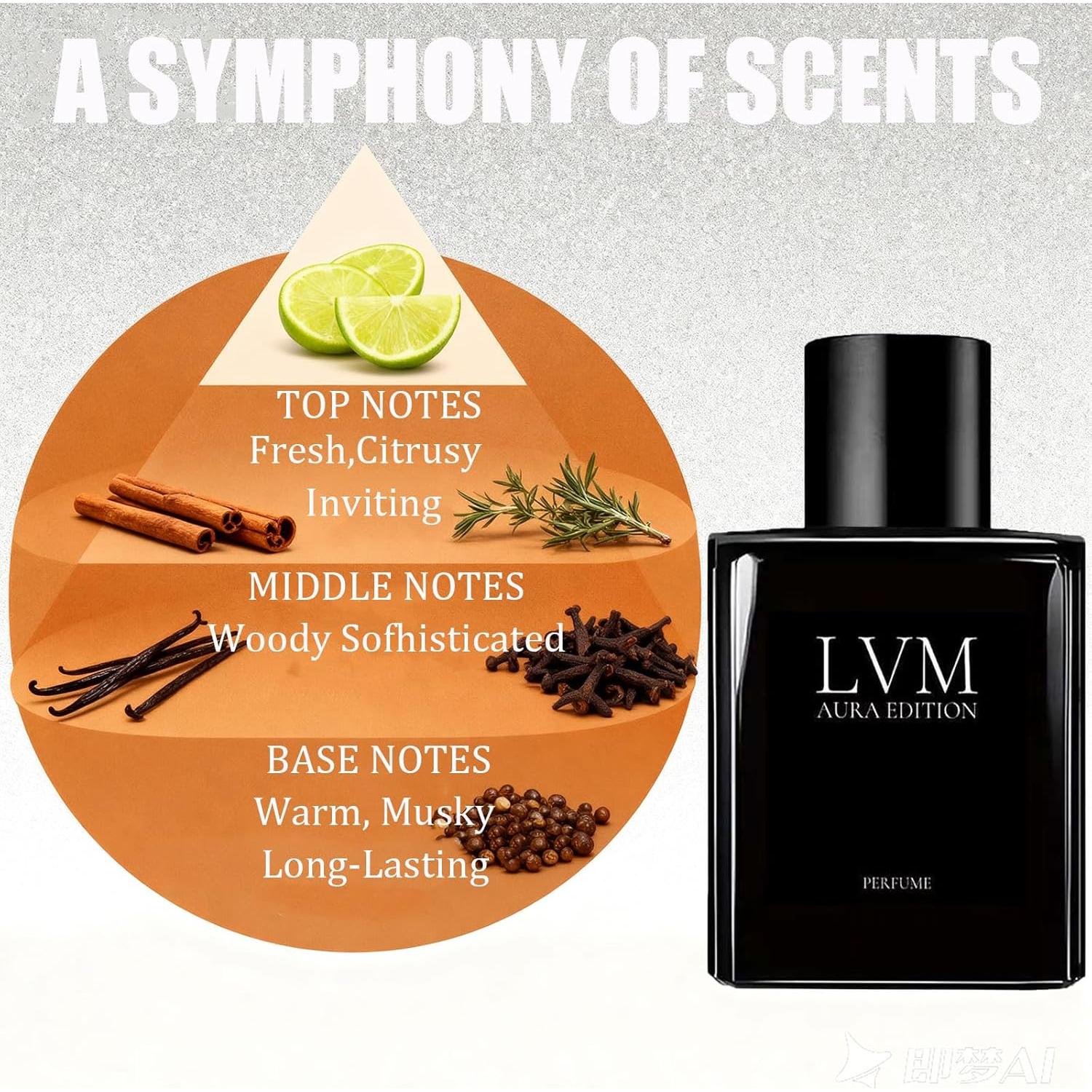 Colonia para Hombres LVM AURA 50ml - Fragancia Amaderada y Fresca