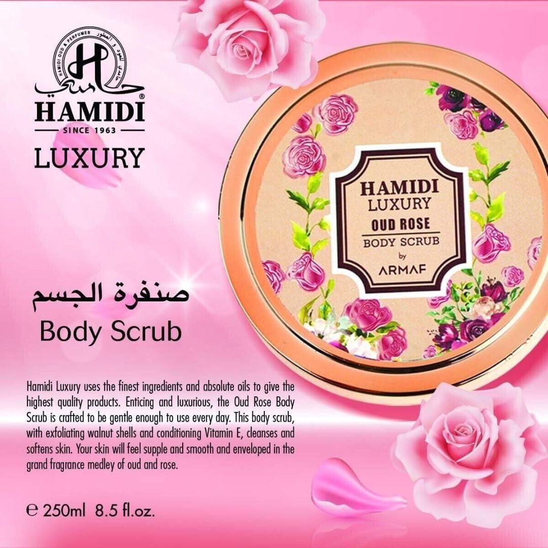 Exfoliante Corporal Hamidi Oud Rosa Lujo 250ml - Piel Suave