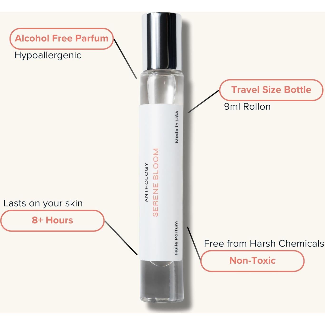 Aceite de Perfume Roll On Serene Bloom 9 ML - Notas Cítricas y Vainilla