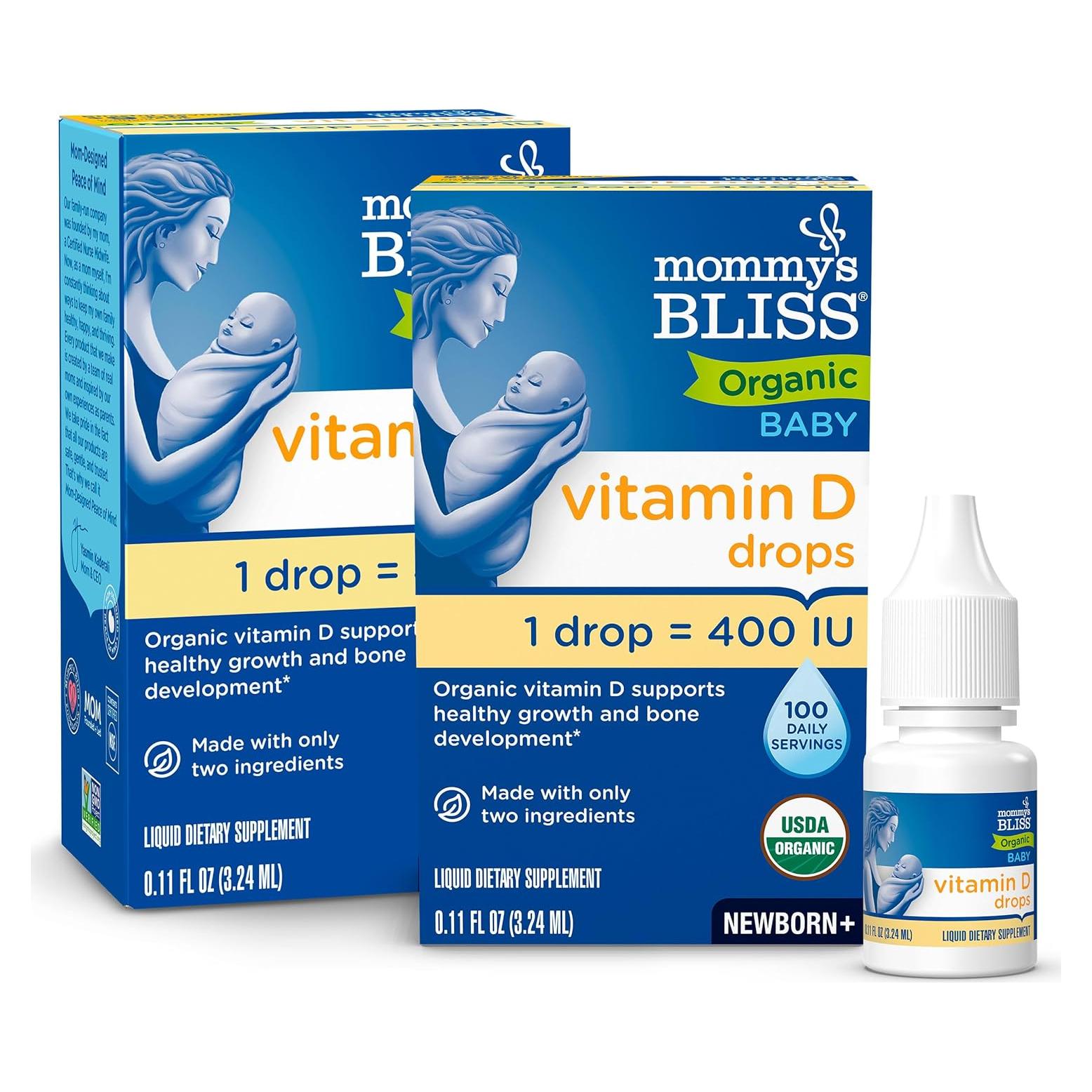 Gotas de Vitamina D Orgánica Mommy's Bliss 3.25 ml - Paquete de 2