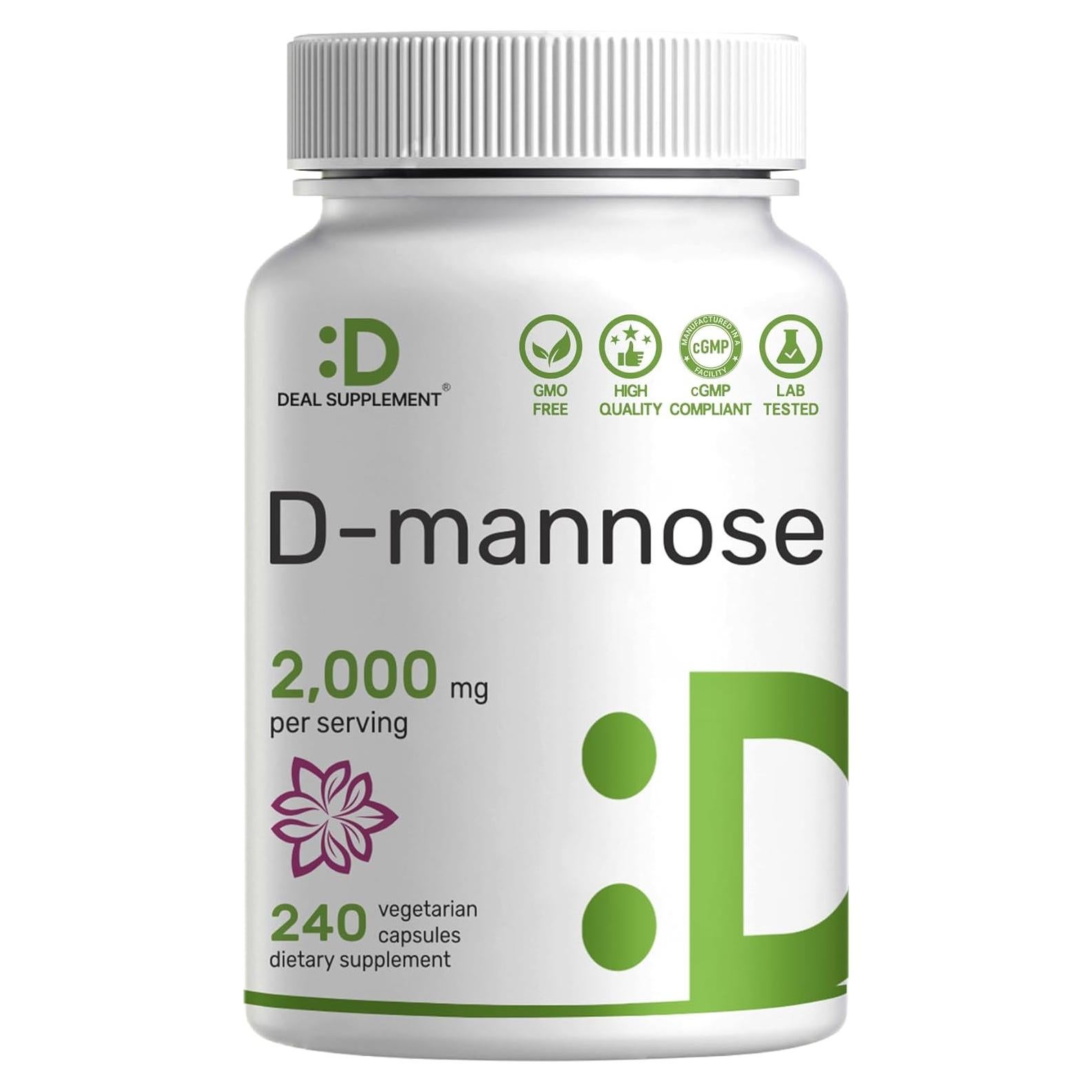 Suplemento D-Mannosa 500mg Deal - 240 Cápsulas Veganas