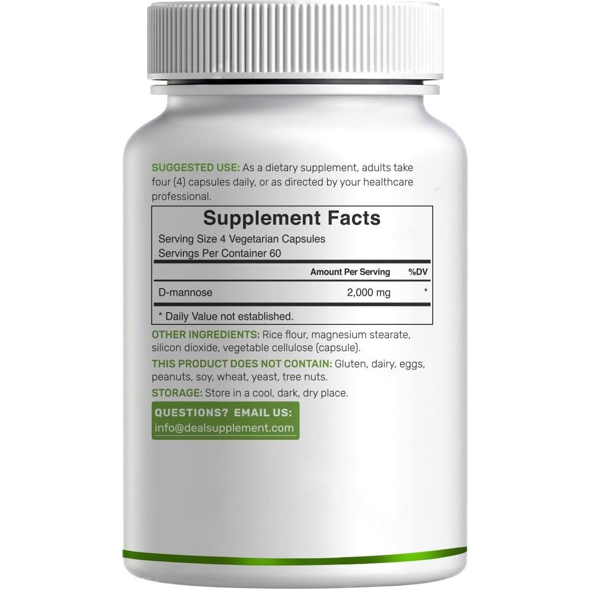 Suplemento D-Mannosa 500mg Deal - 240 Cápsulas Veganas