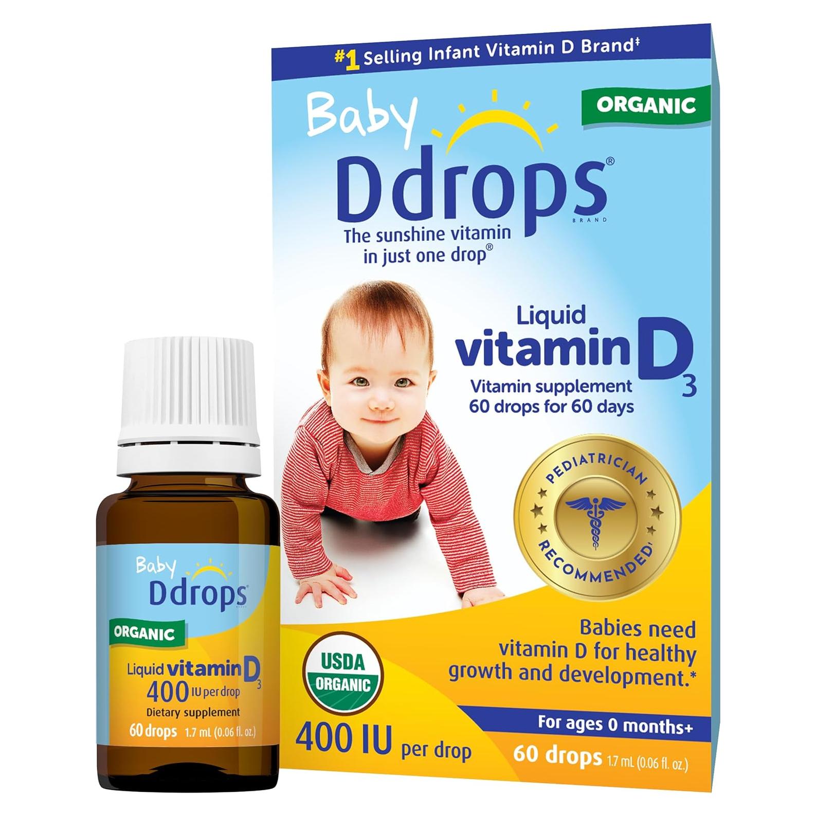 Ddrops Vitamina D3 400 IU para Bebés 60 Gotas 1.7 mL