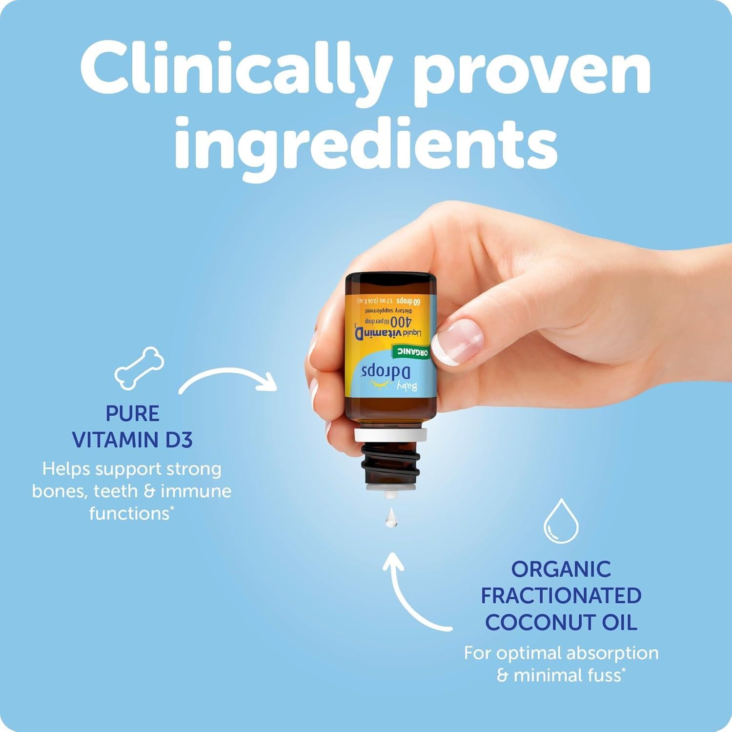 Ddrops Vitamina D3 400 IU para Bebés 60 Gotas 1.7 mL