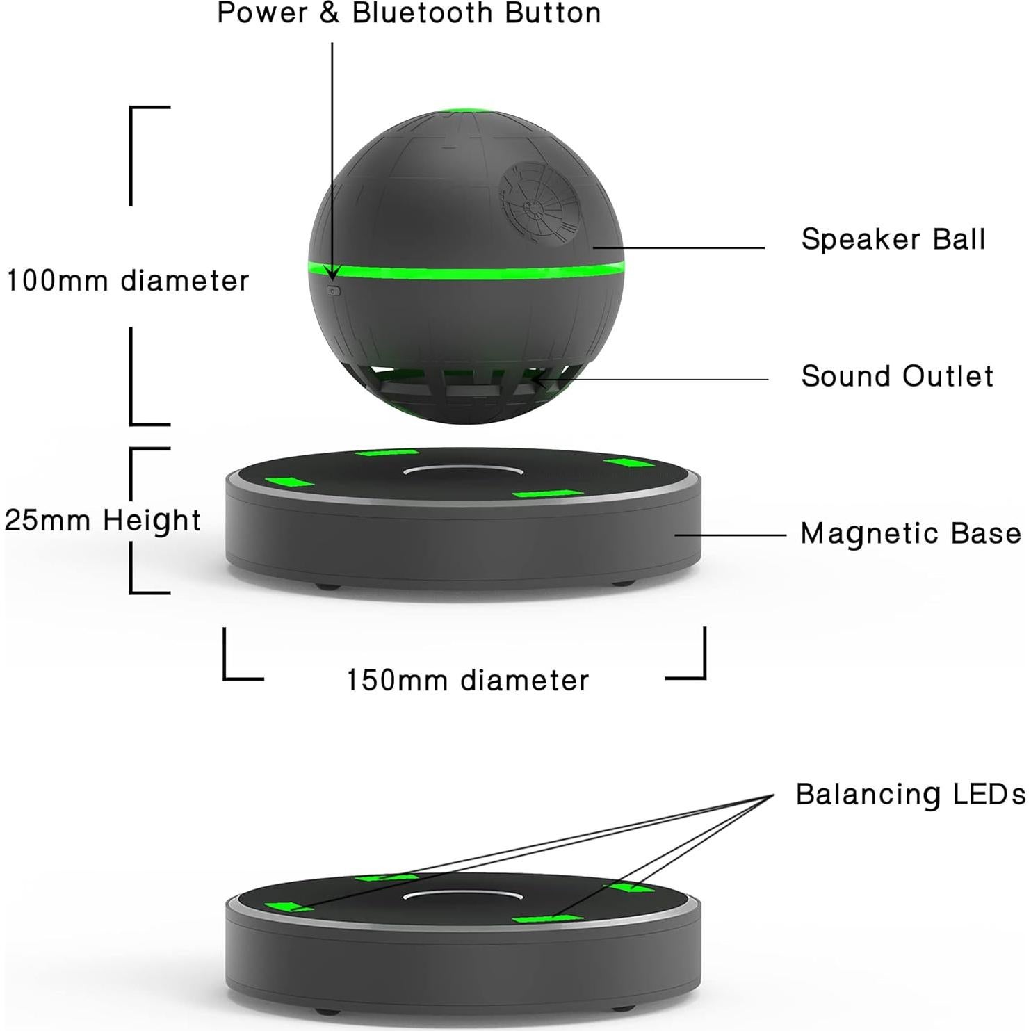 Altavoz Bluetooth Levitatante GAHAER SGL001 Sonido 3D