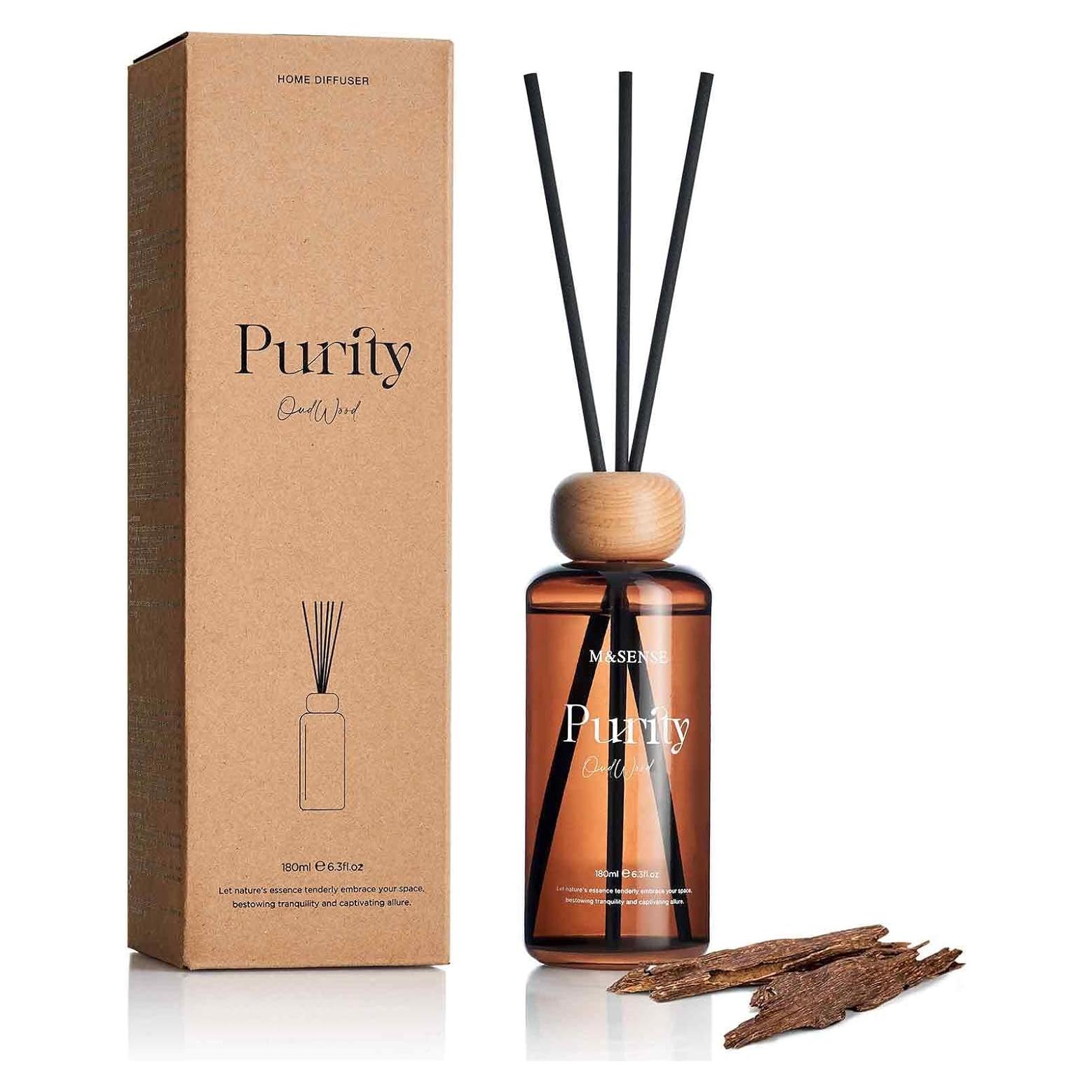 Difusor de Varillas M&SENSE Oud Wood 180ml Aroma Natural