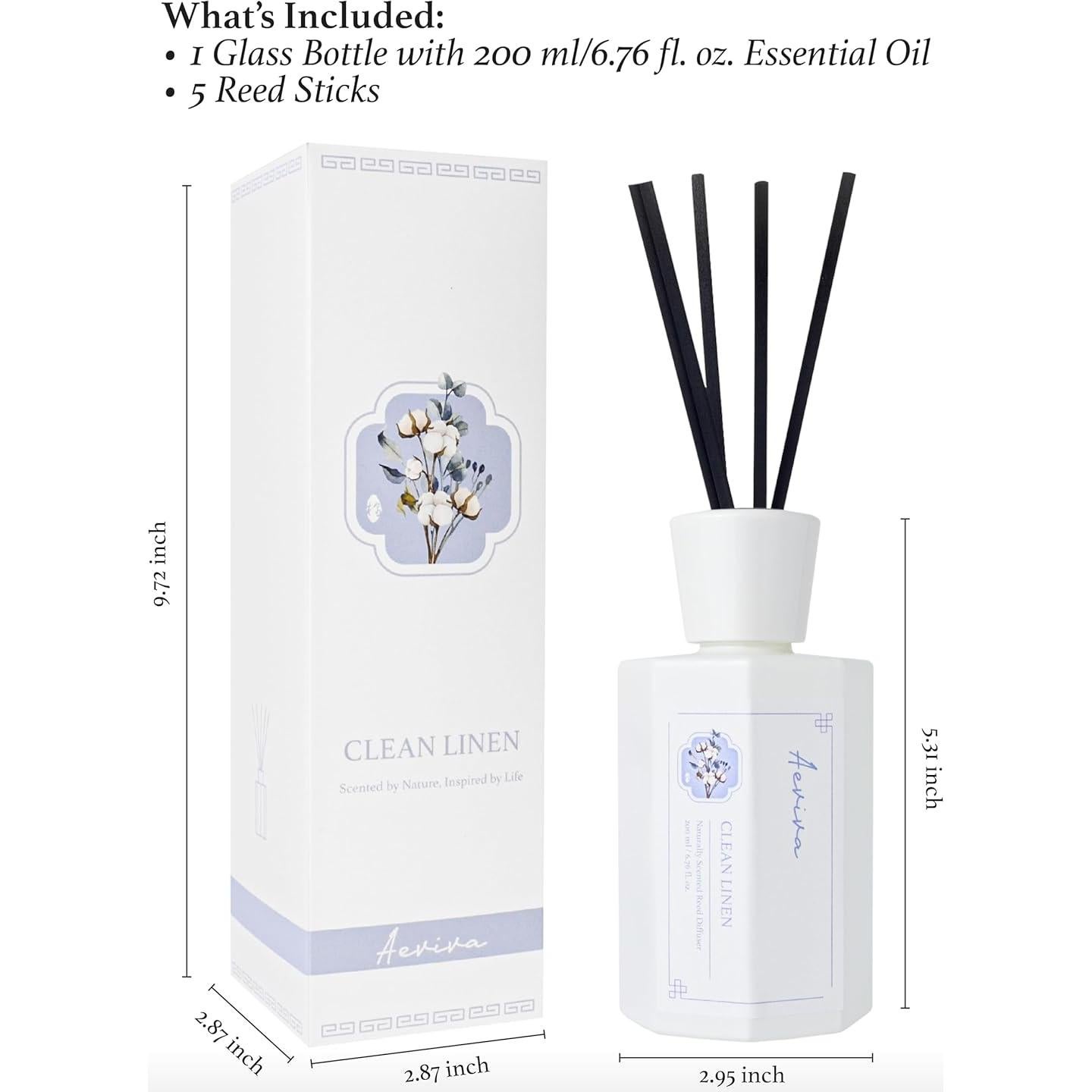 Difusor de Ramas Aeviva 200 ml Aroma Ropa Limpia