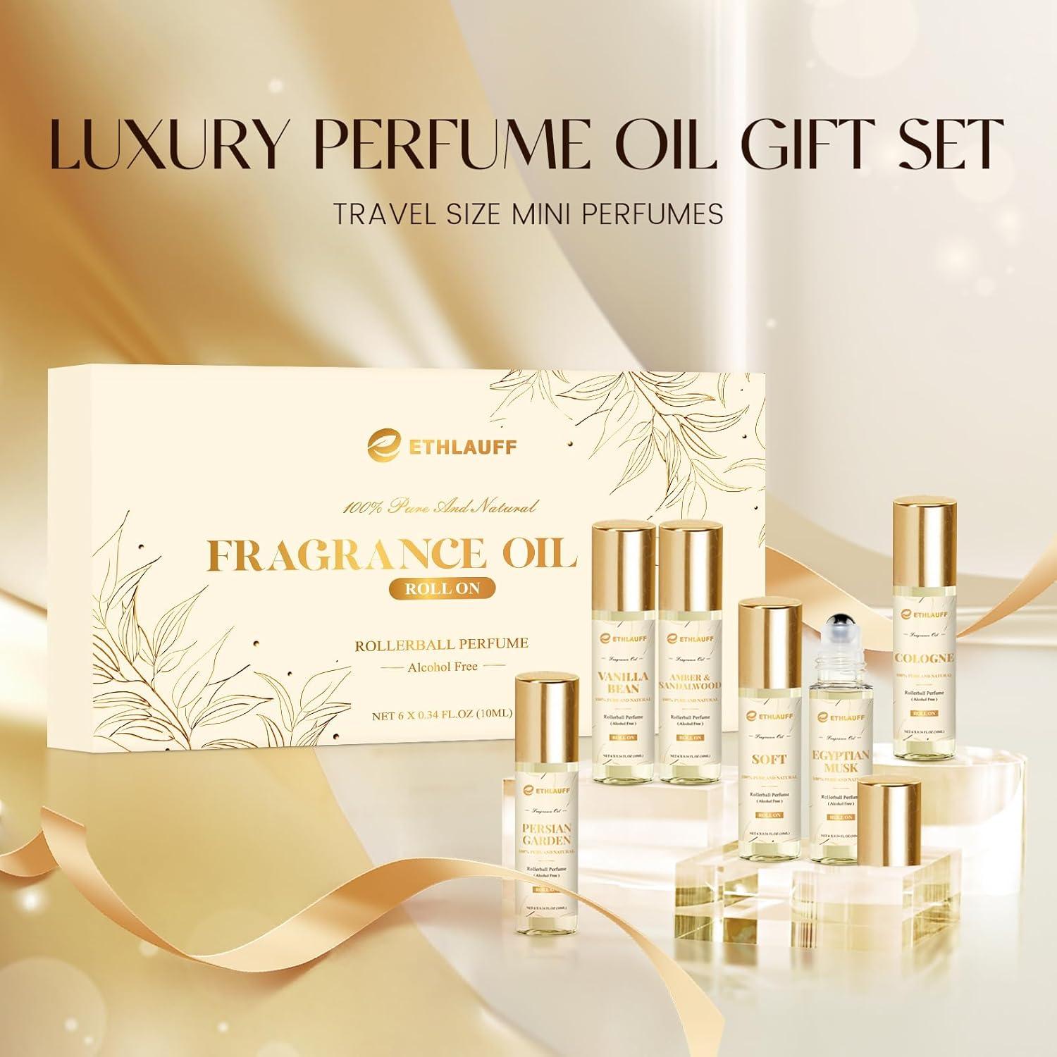 Set de Aceites de Perfume de Lujo Ethlauff 10ml - Vainilla, Ámbar, Sándalo