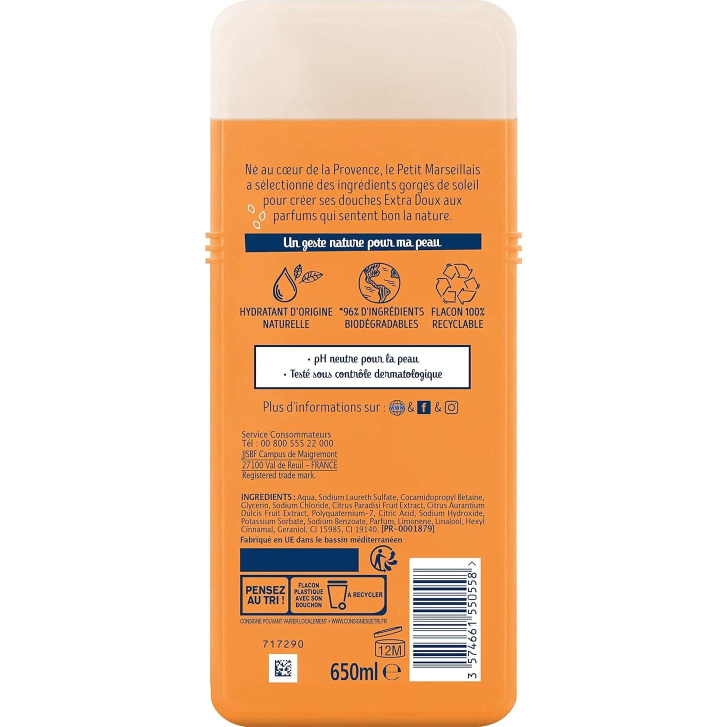 Crema de Ducha Le Petit Marseillais Naranja y Pomelo 750ml