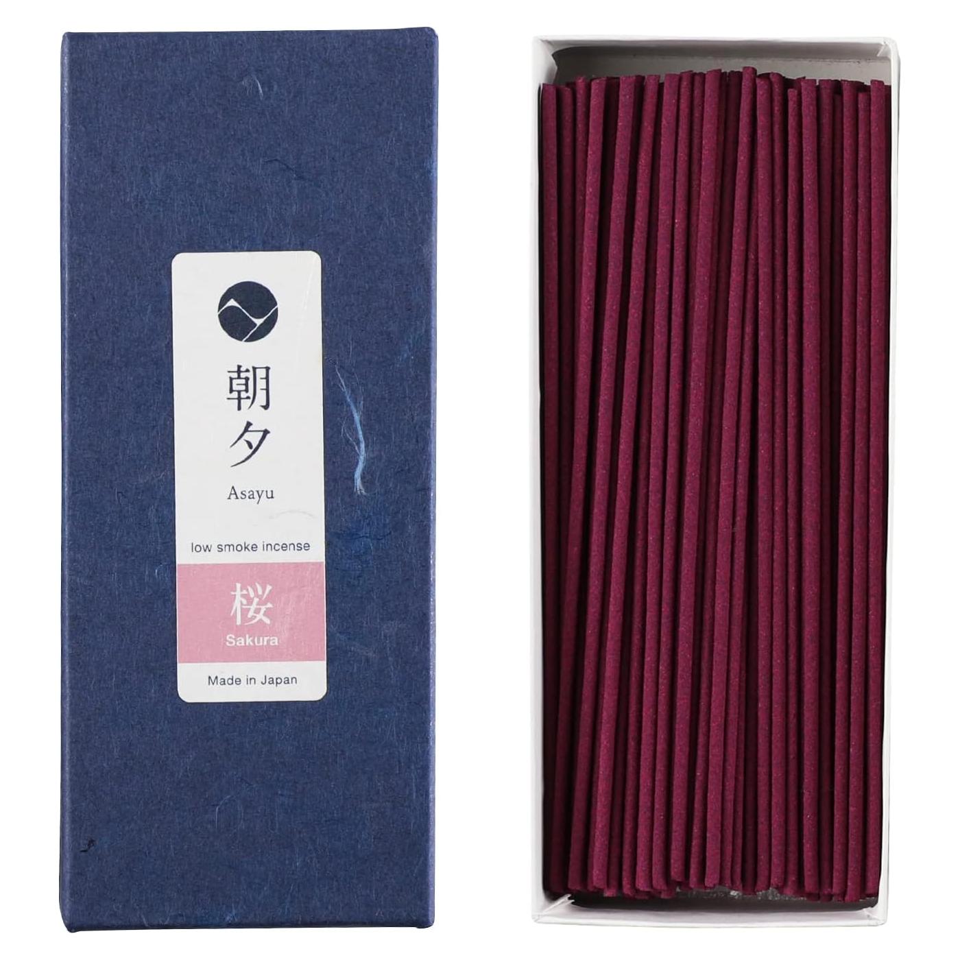 Varitas de Incienso Asayu Japón Flor de Cerezo 40gr Bajo Humo