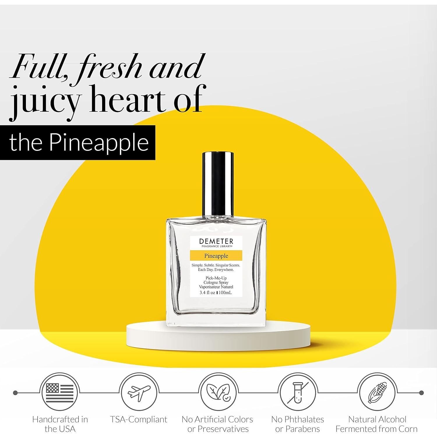 Colonia Demeter Piña 100 ml - Fragancia Natural Unisex