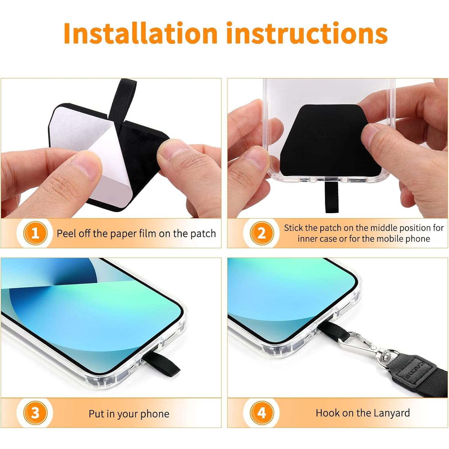 Lanyard Ajustable CACOE para Teléfono Universal Negro+Gris