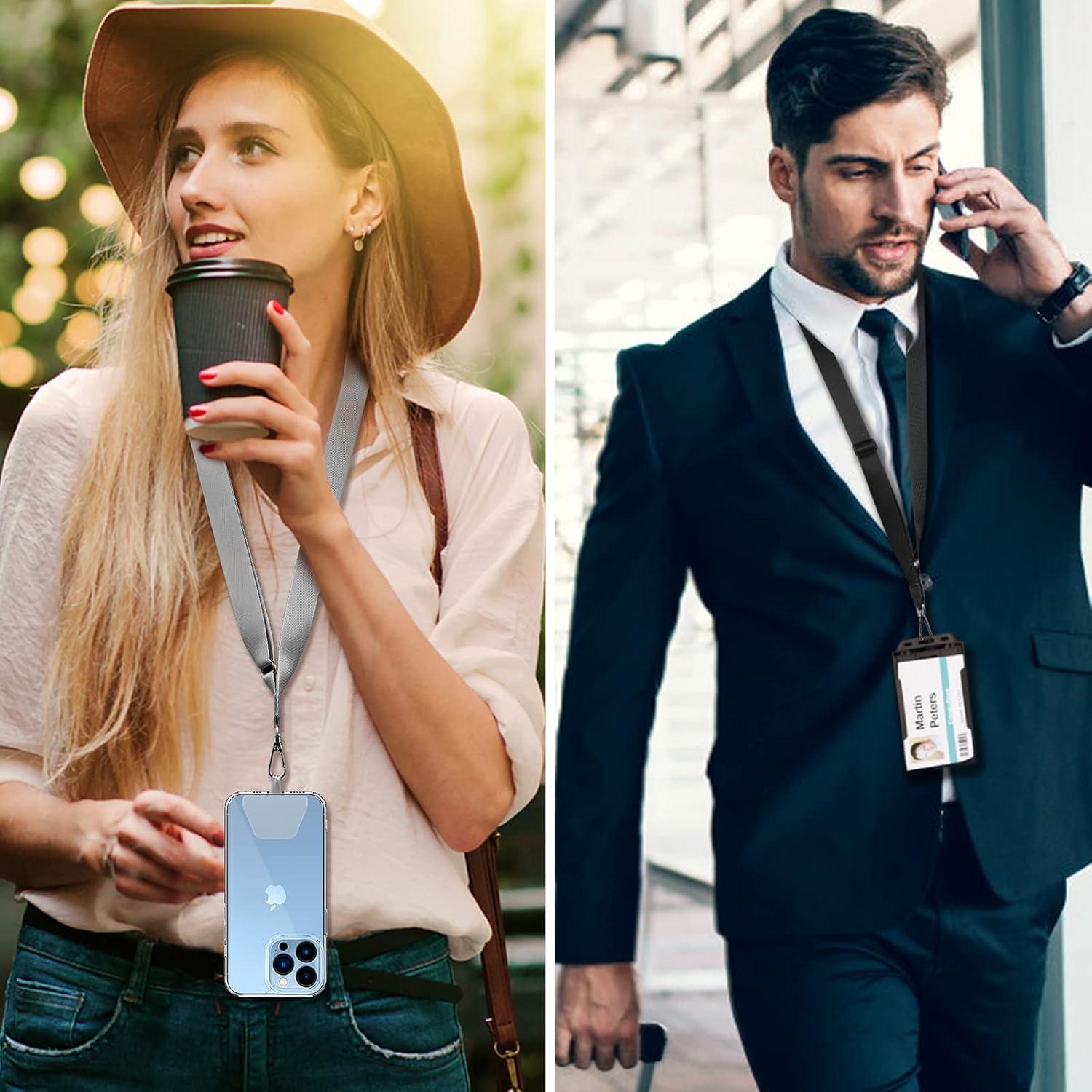 Lanyard Ajustable CACOE para Teléfono Universal Negro+Gris