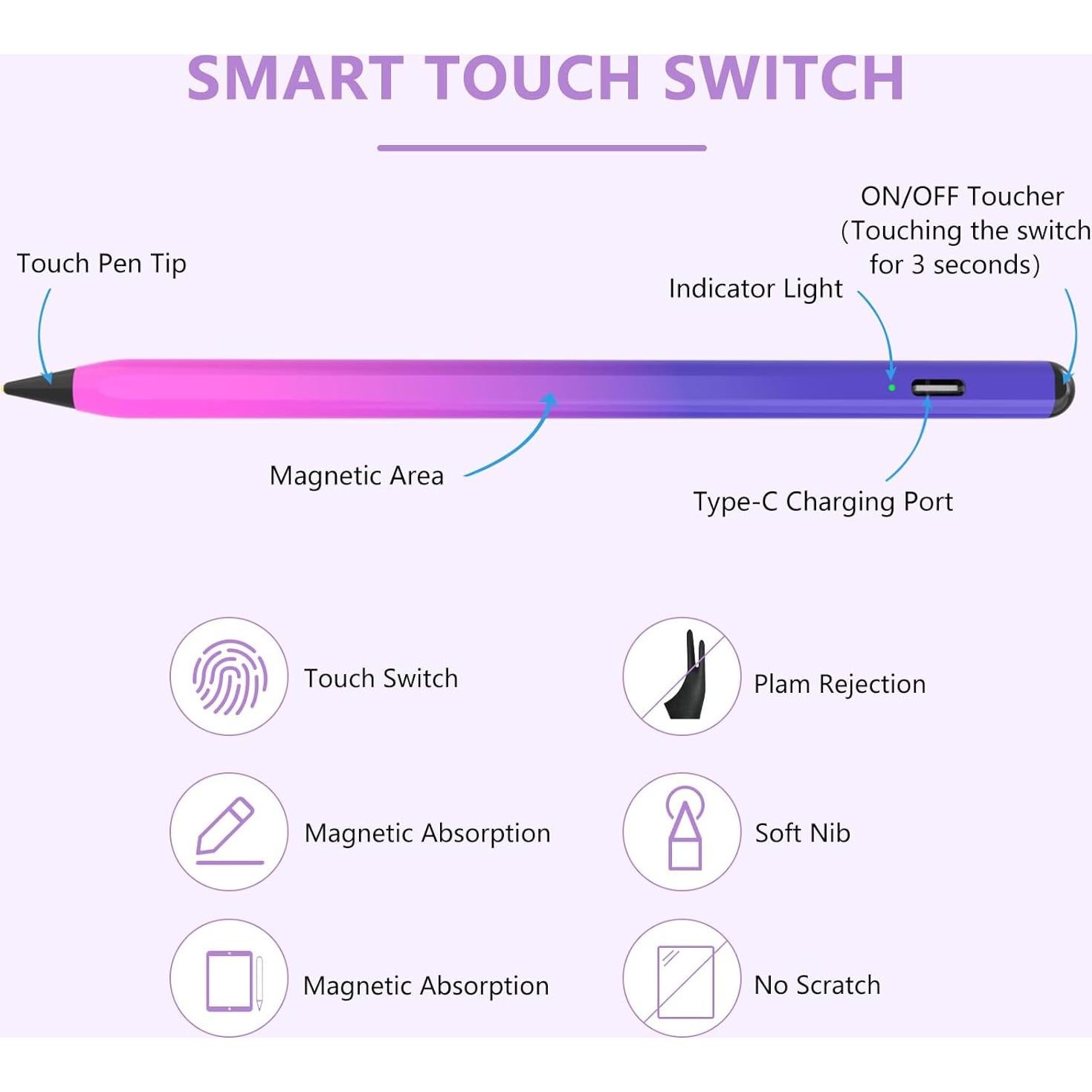 Stylus Pen COO para iPad 2018-2023 con Rechazo de Palma