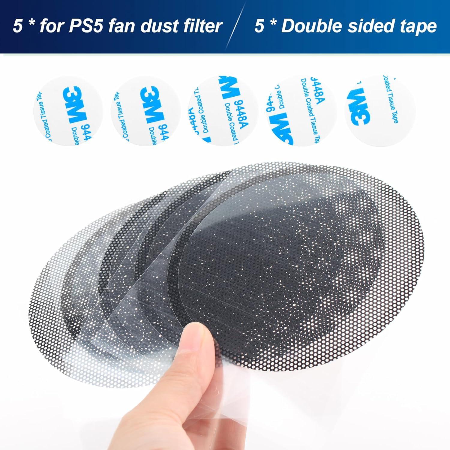 Filtro de Polvo para Ventilador PS5 - 5 Piezas - Gris