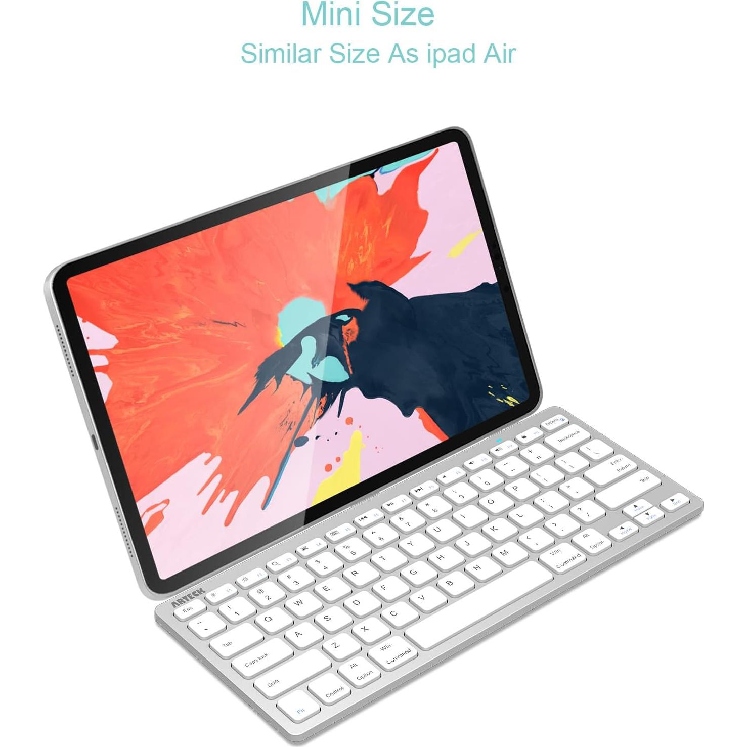 Teclado Bluetooth Arteck HB098 Plata para iPad y más