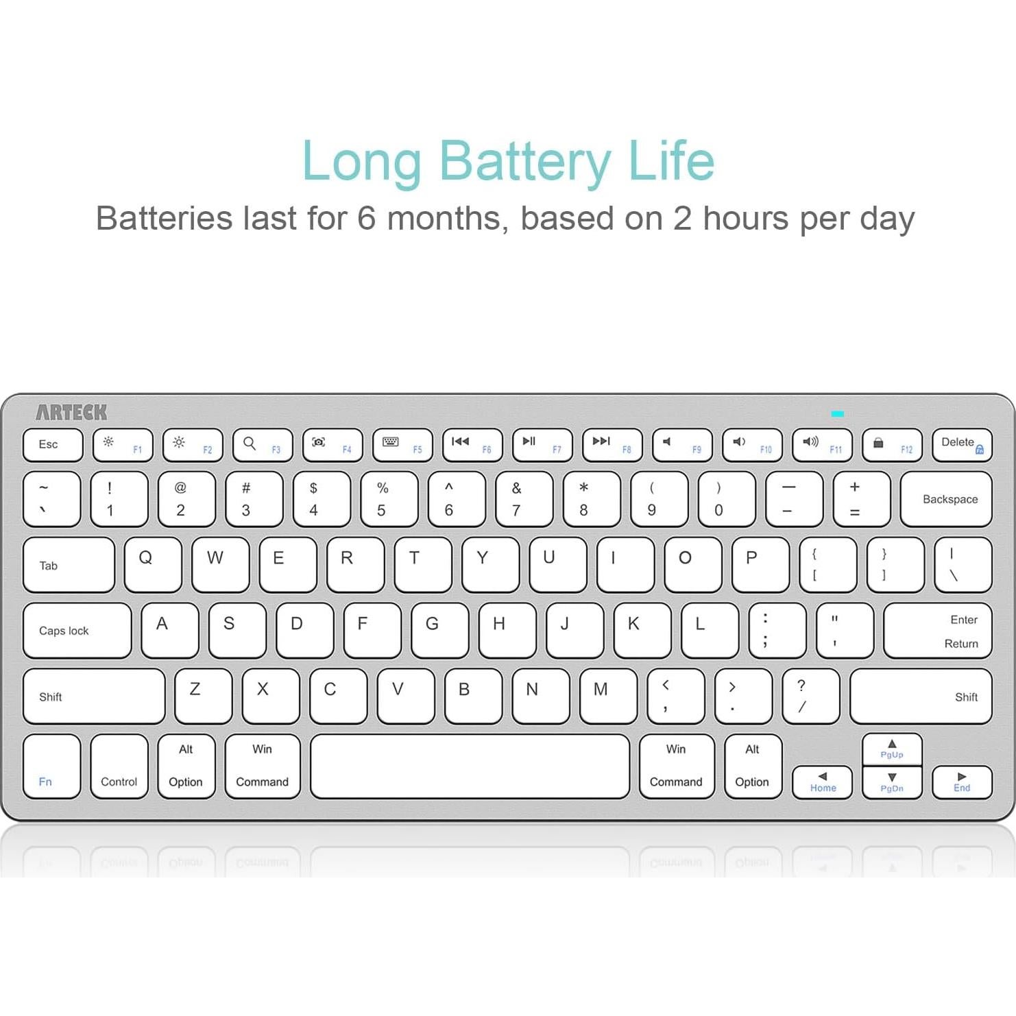 Teclado Bluetooth Arteck HB098 Plata para iPad y más