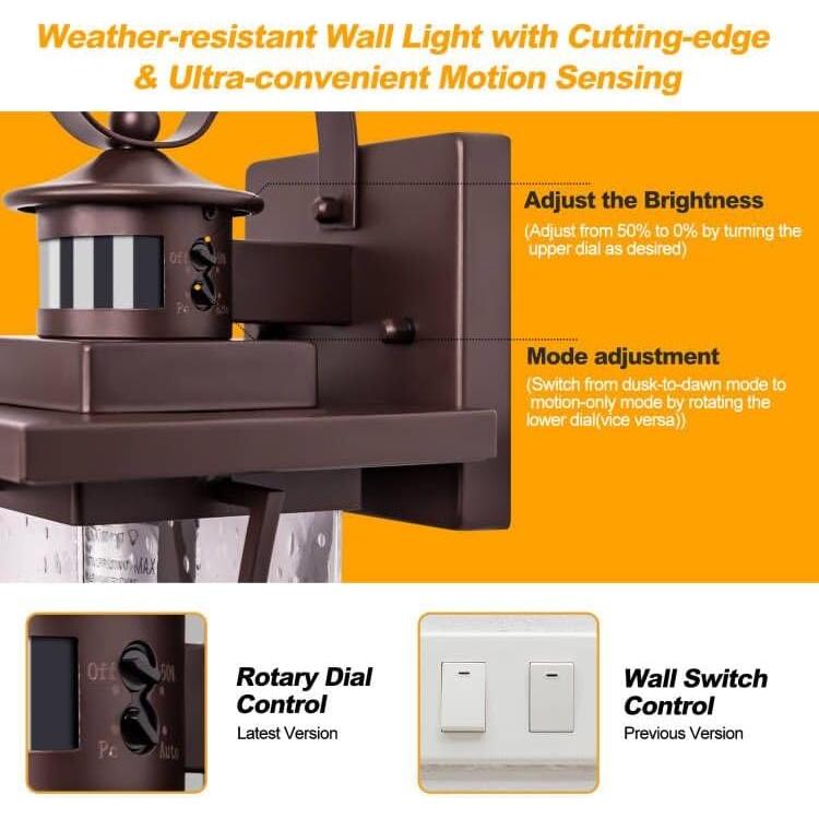 Luz Exterior con Sensor de Movimiento Frelii 39.37cm Bronce