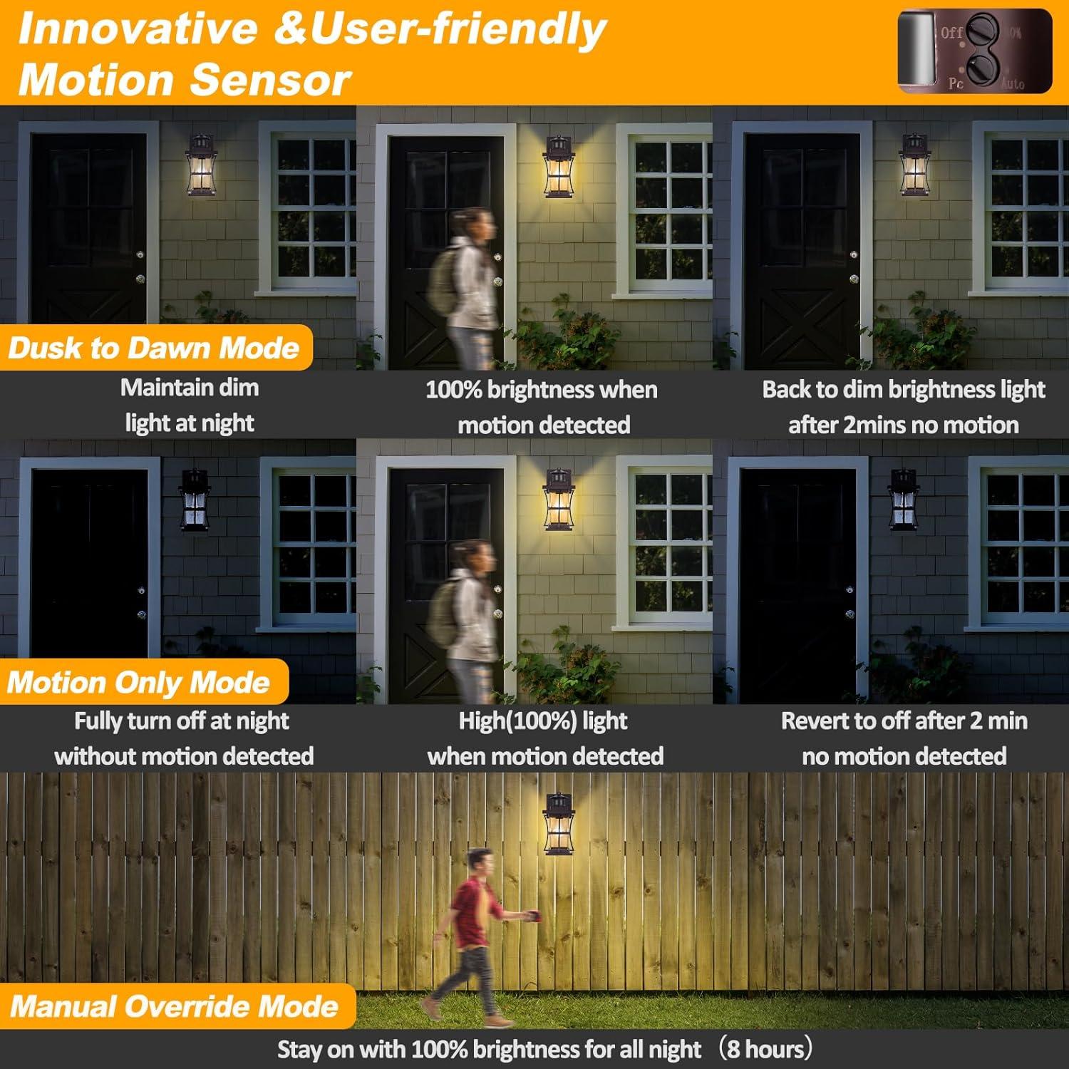 Luz Exterior con Sensor de Movimiento Frelii 39.37cm Bronce