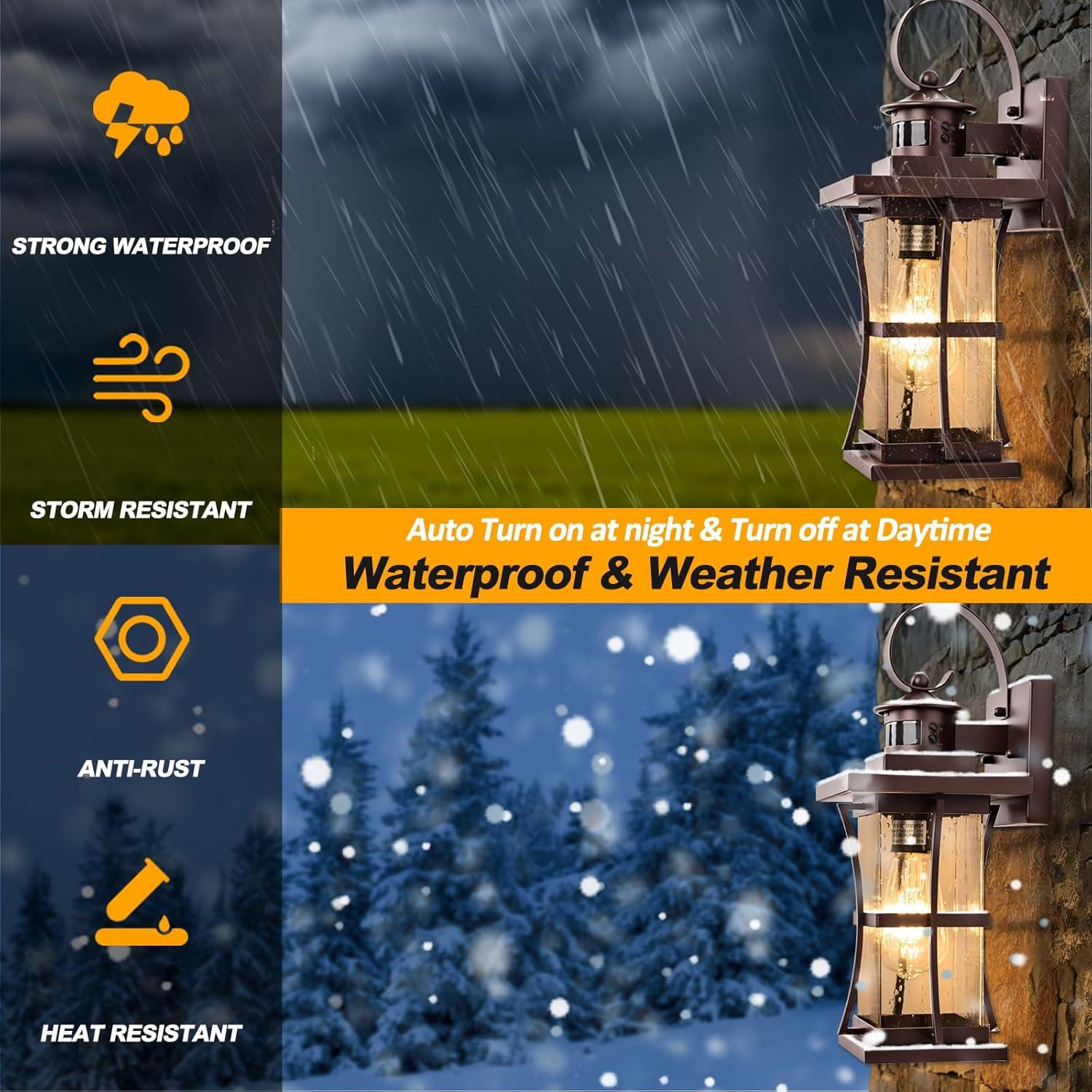 Luz Exterior con Sensor de Movimiento Frelii 39.37cm Bronce