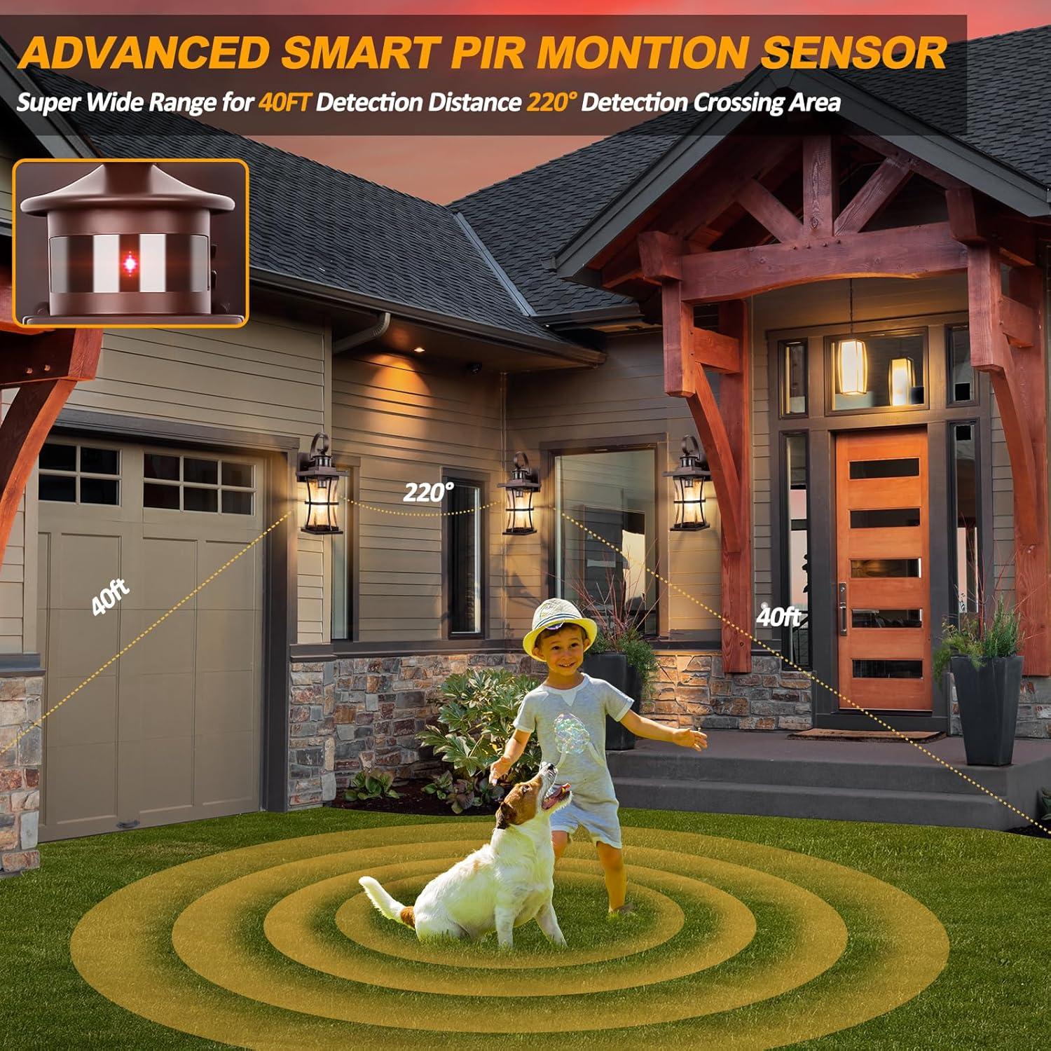 Luz Exterior con Sensor de Movimiento Frelii 39.37cm Bronce