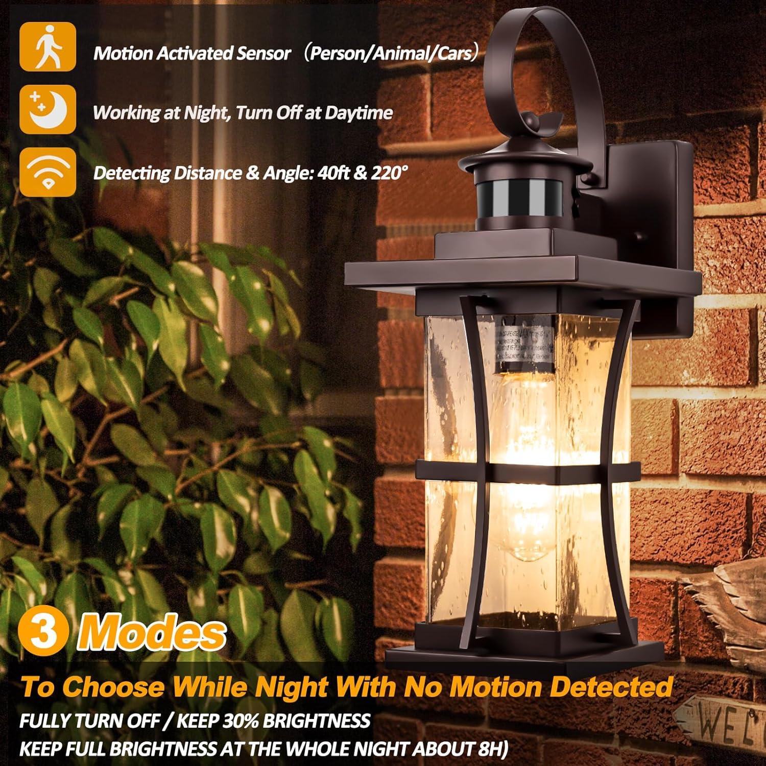 Luz Exterior con Sensor de Movimiento Frelii 39.37cm Bronce