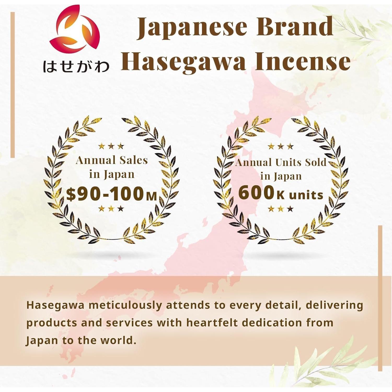 Incienso Hasegawa Kaori no Tayori Rosa 6 cm Bajo Humo 50g