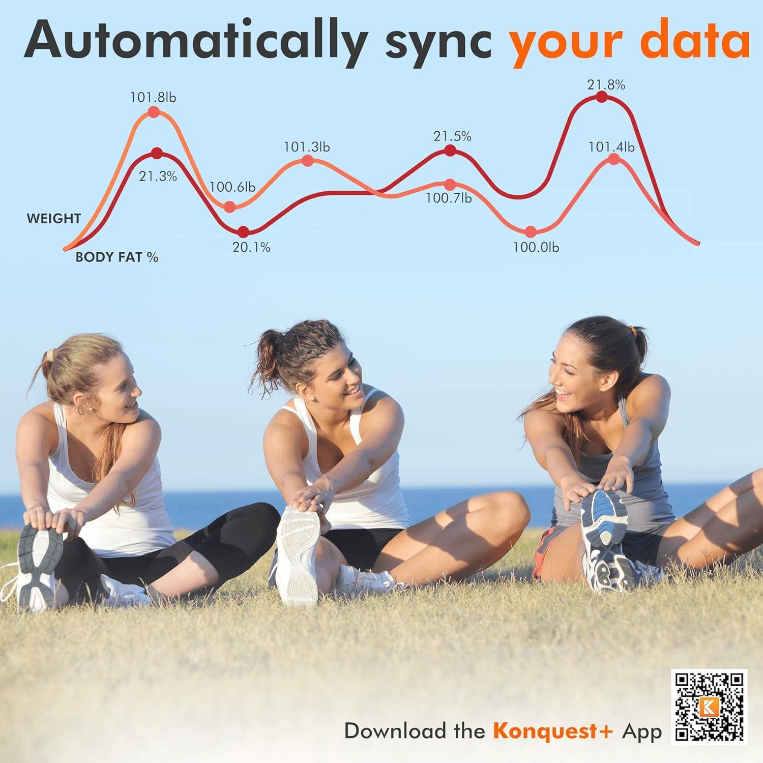 Balanza Inteligente KONQUEST KDS-1003B Bluetooth 181.44 kg - Negro