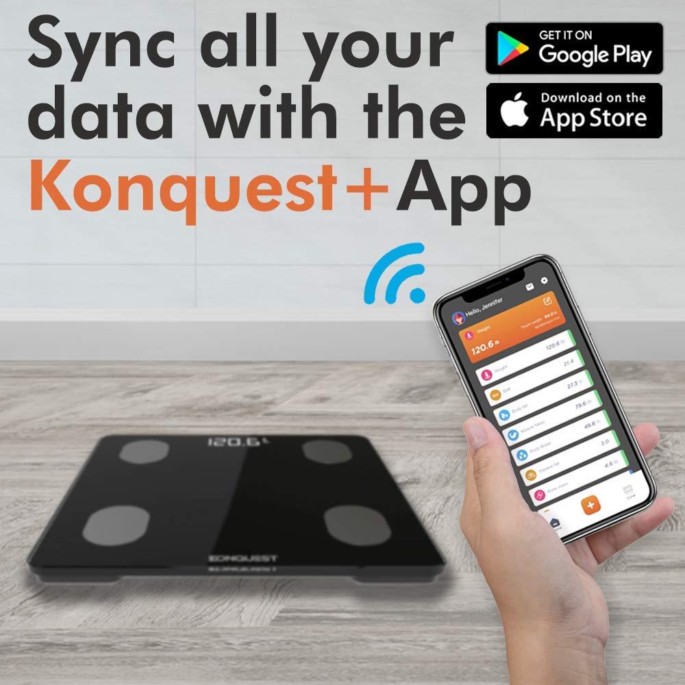 Balanza Inteligente KONQUEST KDS-1003B Bluetooth 181.44 kg - Negro