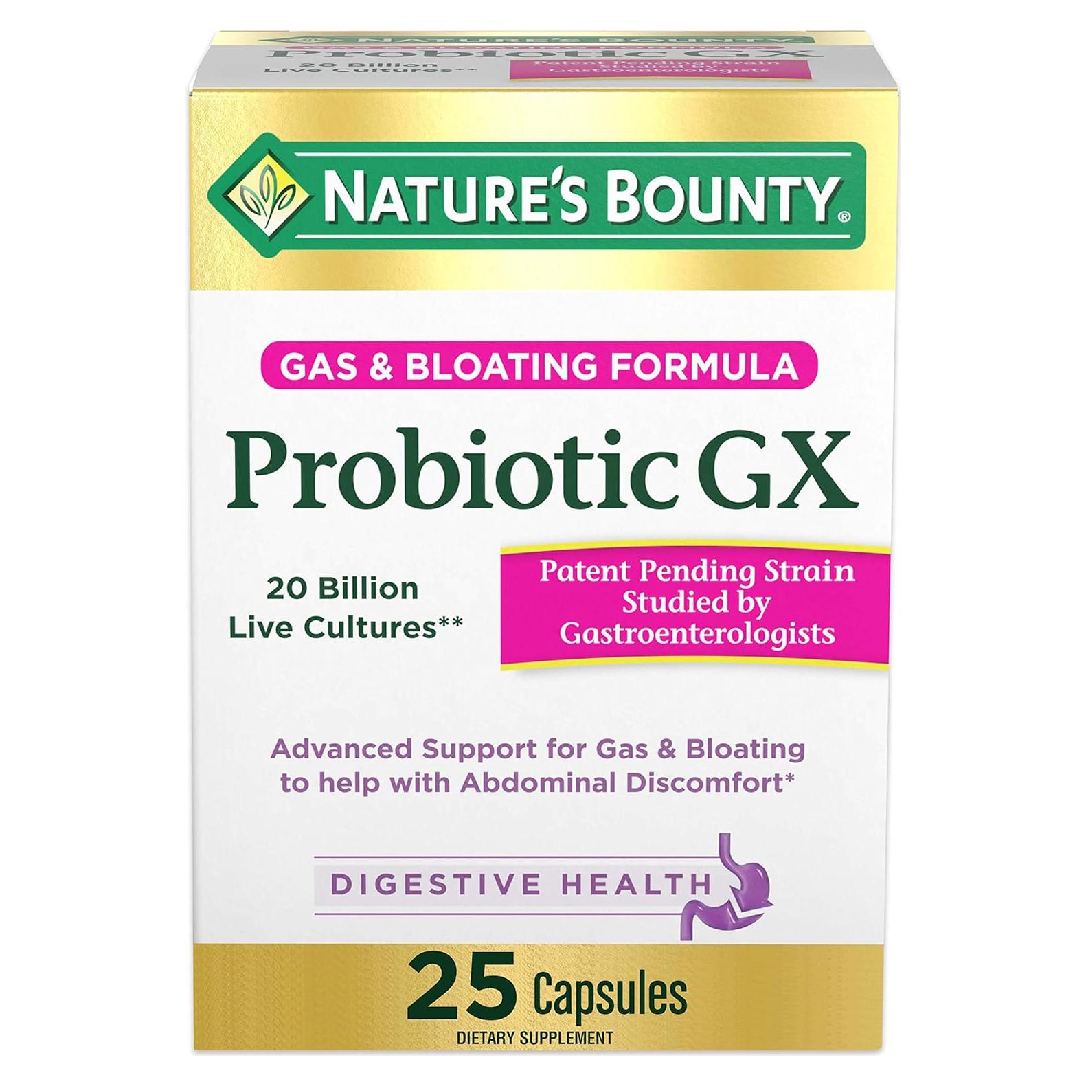 Probiotico GX Nature's Bounty 25 Cápsulas para Salud Digestiva