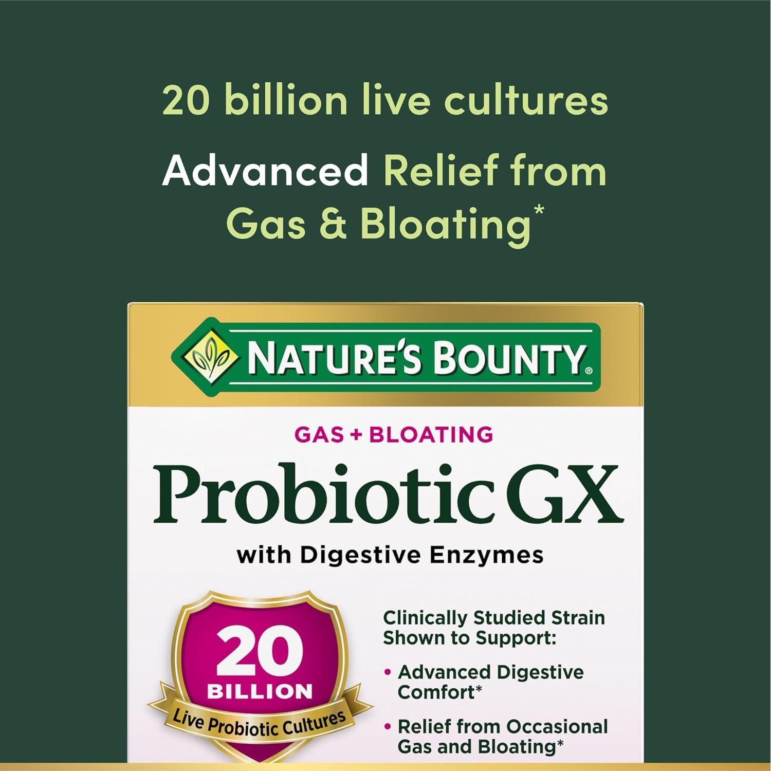 Probiotico GX Nature's Bounty 25 Cápsulas para Salud Digestiva