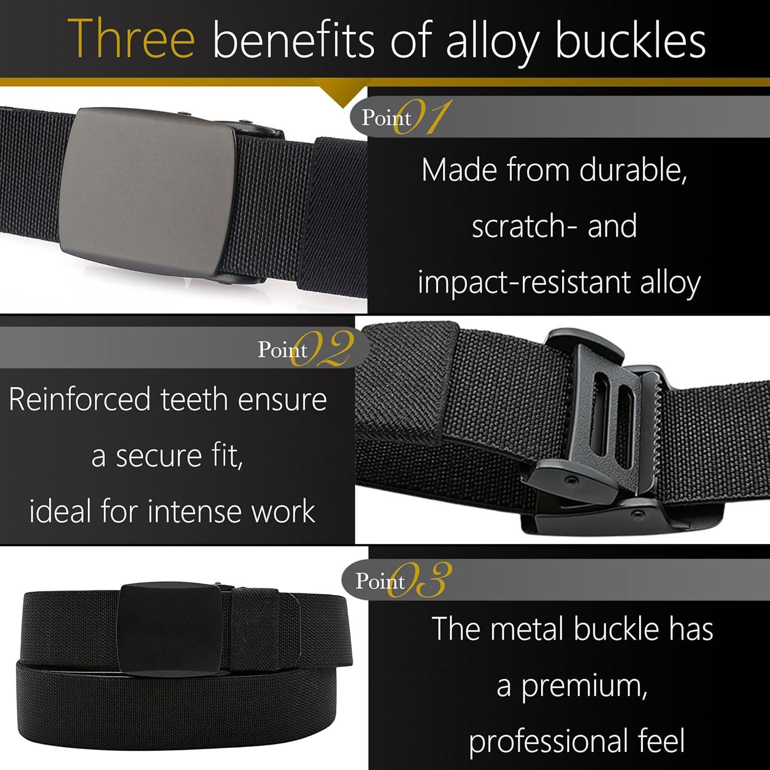 Cinturón Táctico Ajustable JIFANPAUL para Hombres - Nylon Elástico