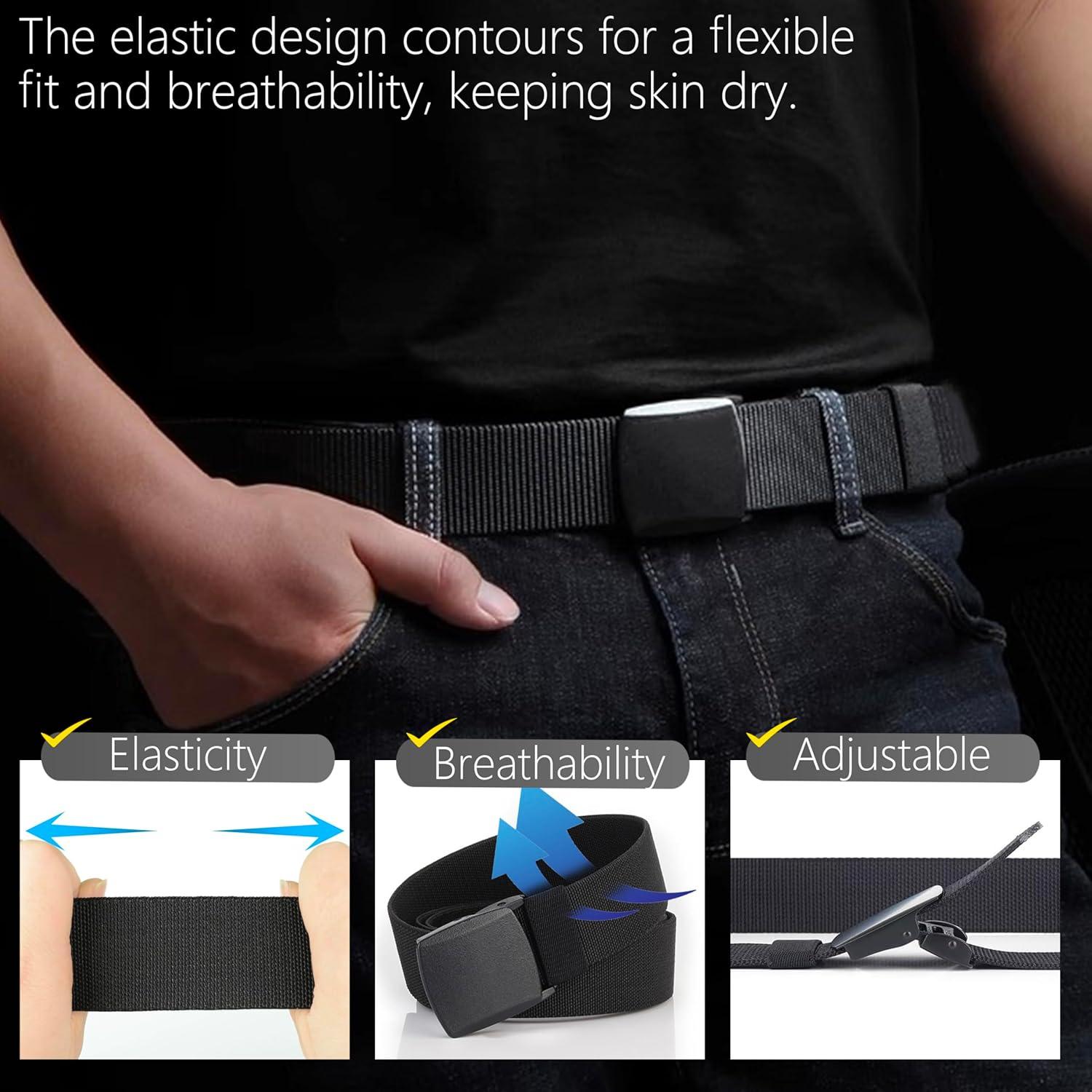 Cinturón Táctico Ajustable JIFANPAUL para Hombres - Nylon Elástico