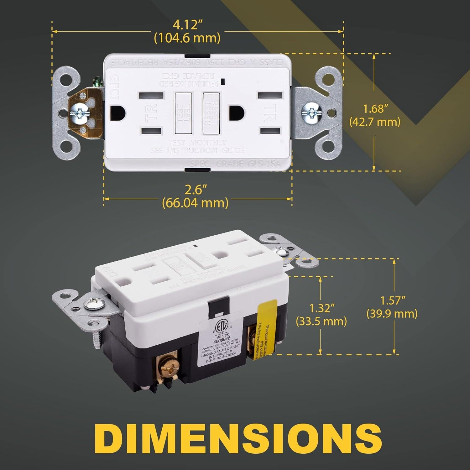 Toma de Corriente GFCI 15A Faith, Auto Prueba, Blanca