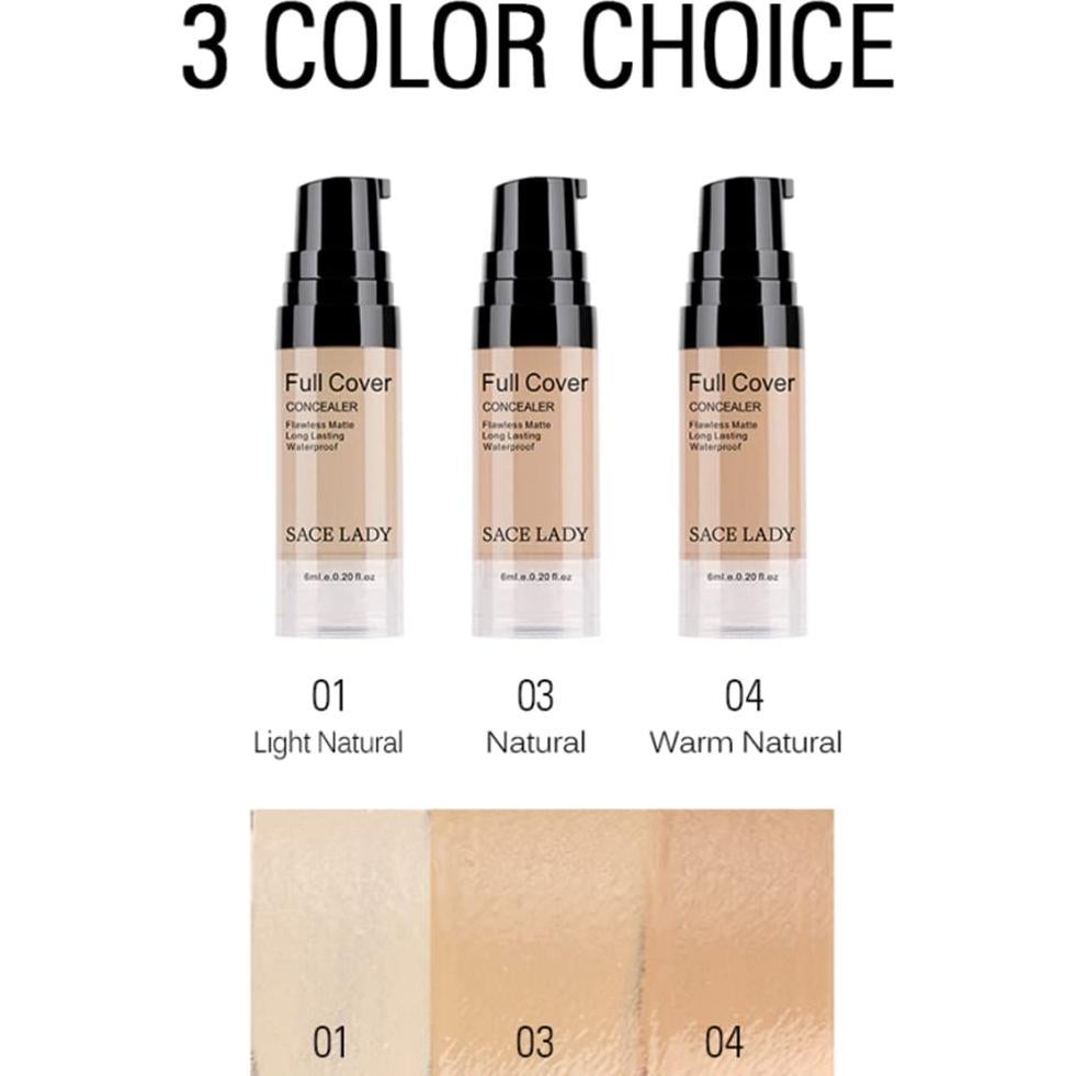 Paquete de 3 Correctores Líquidos SACE LADY 18ml Cobertura Completa