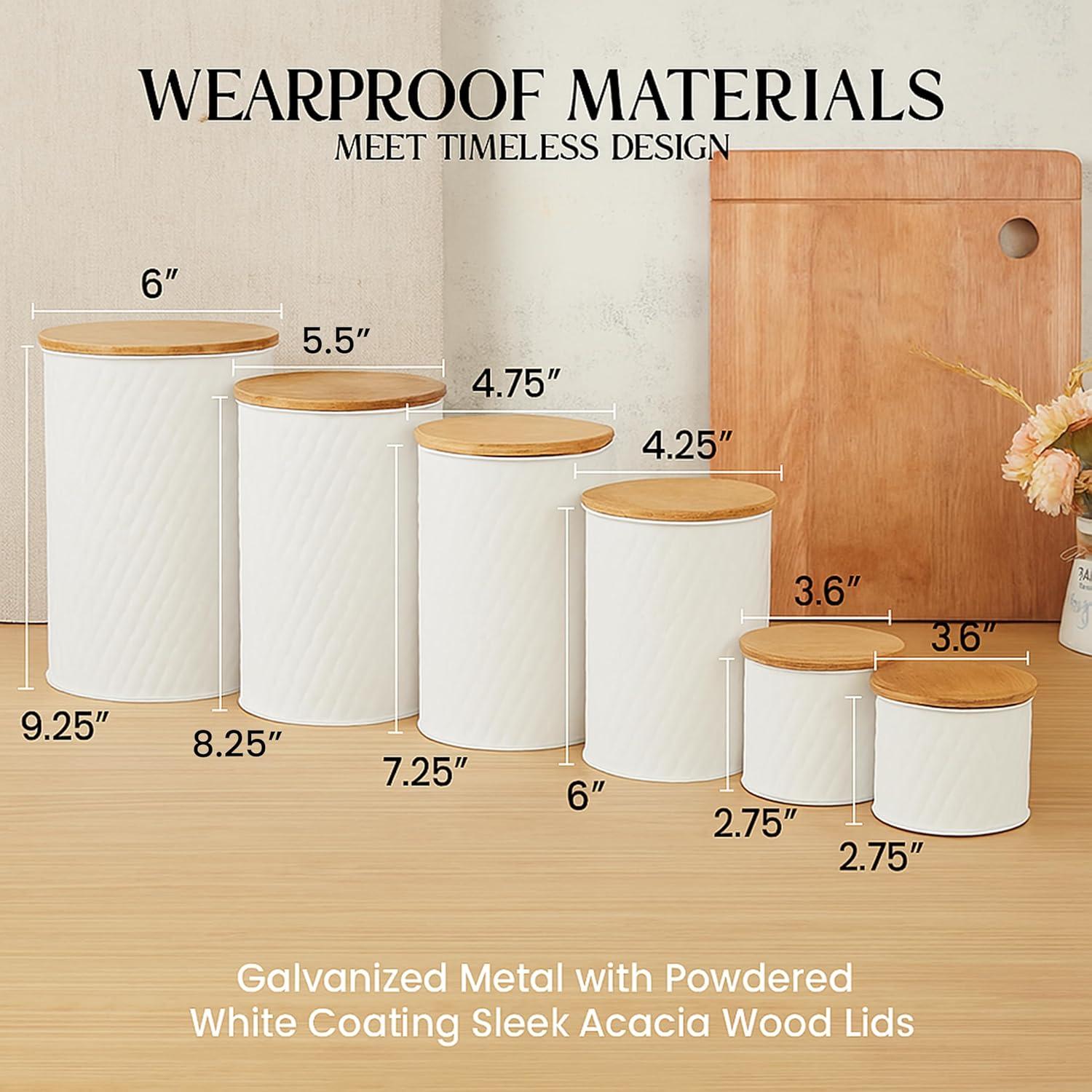 Juego de 6 Tarros de Almacenamiento Alasitas - Metal y Madera