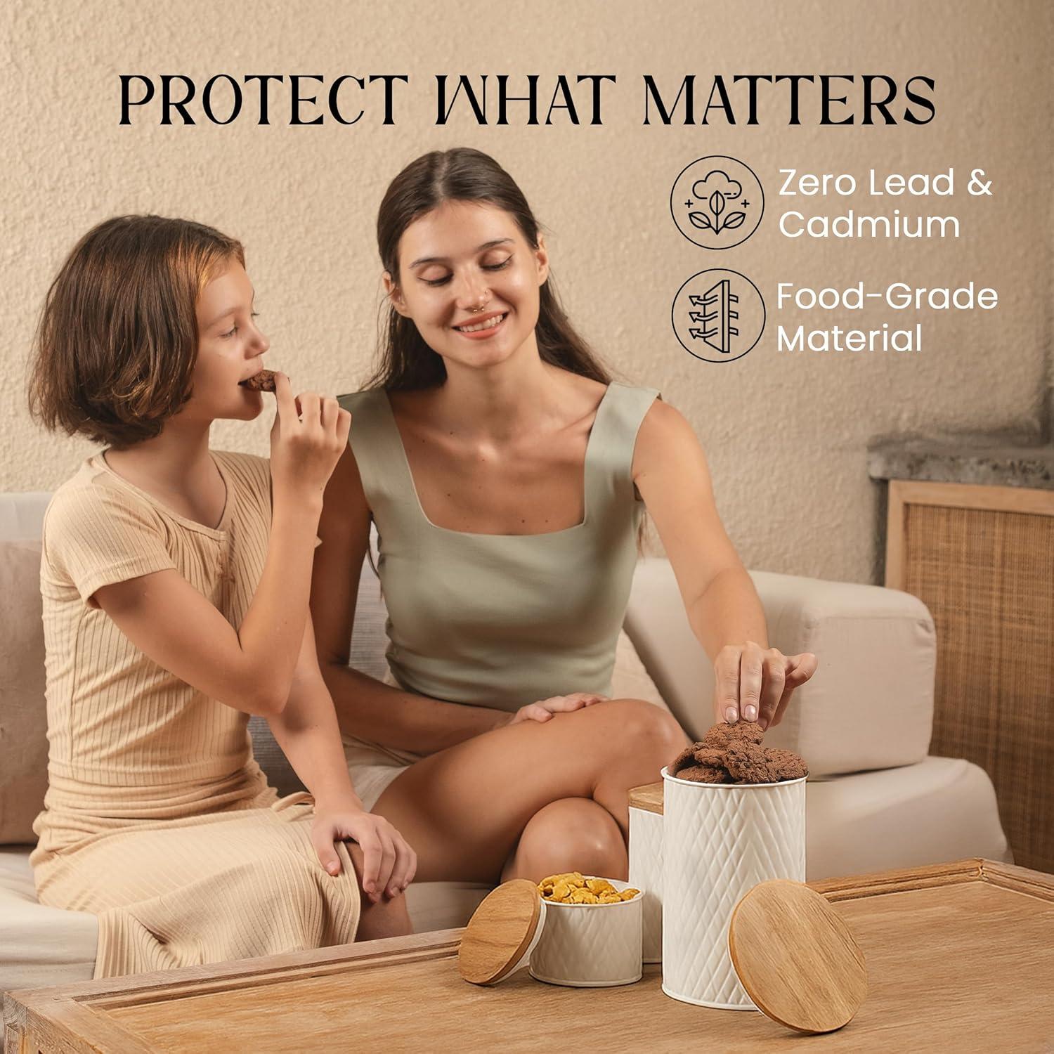 Juego de 6 Tarros de Almacenamiento Alasitas - Metal y Madera